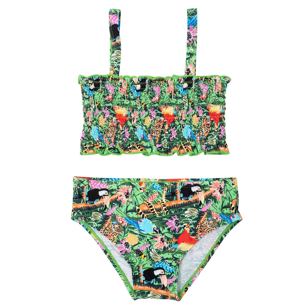 Girls Green Swimsuit Set