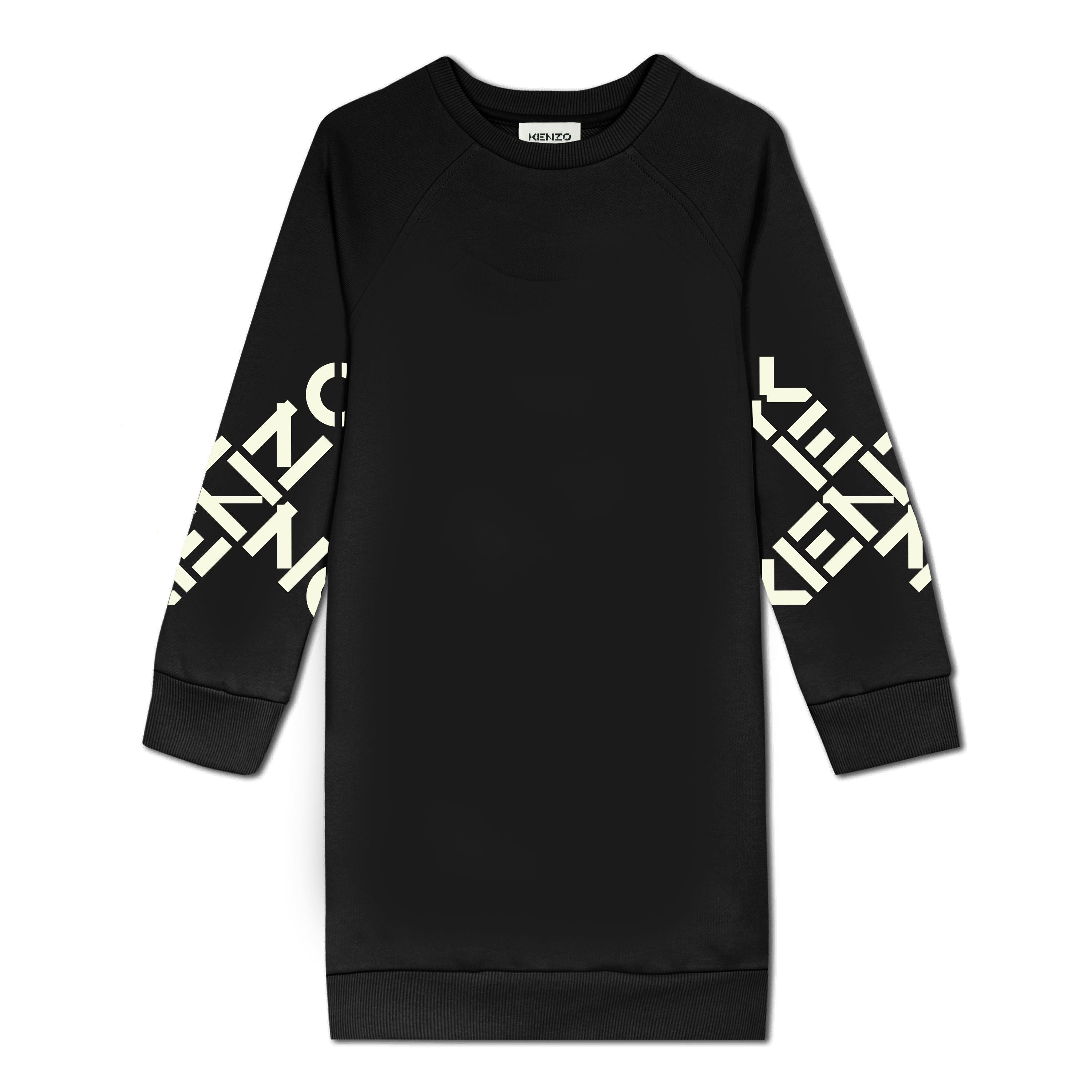 Girls Black Logo Cotton Dress