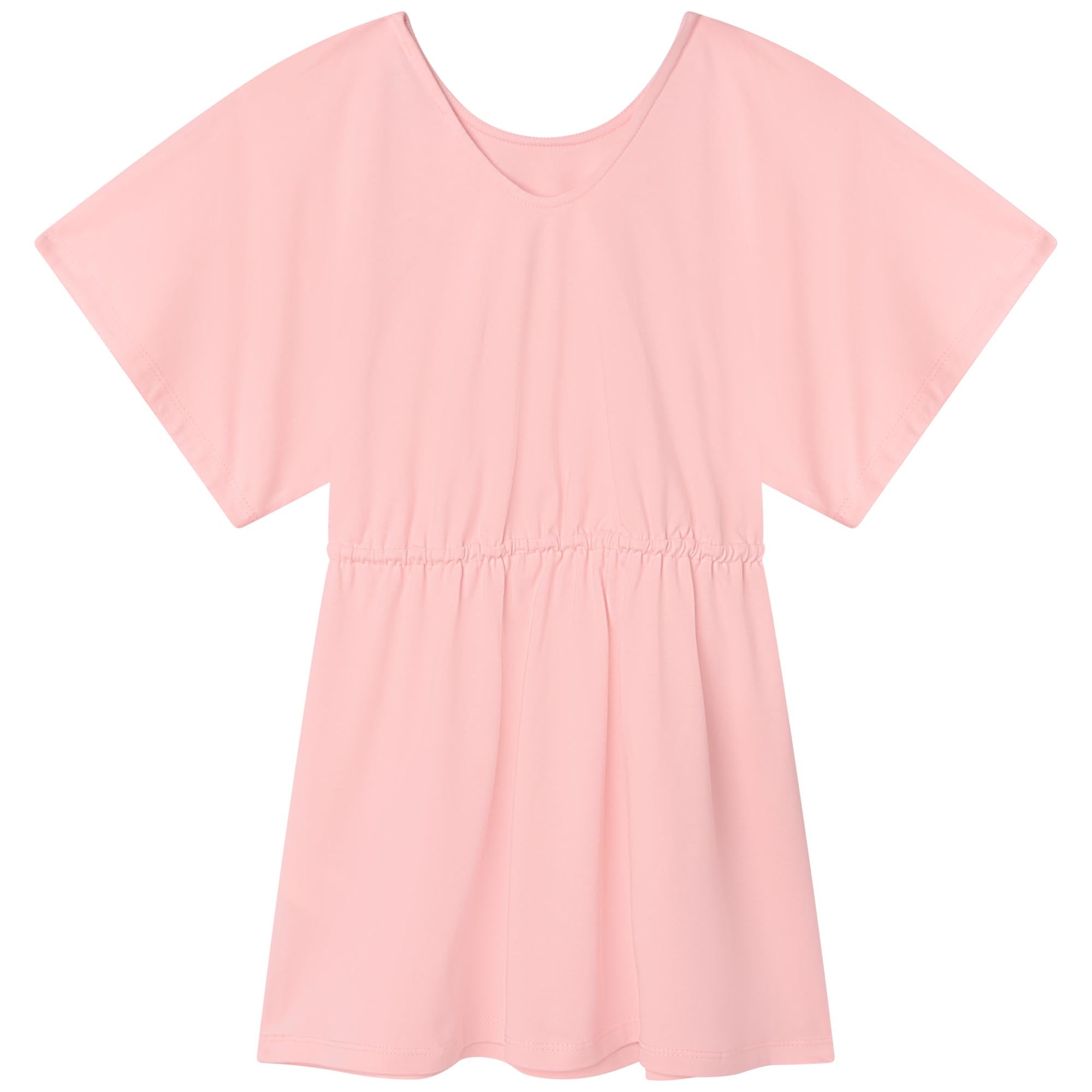 Girls Pink Logo Cotton Dress