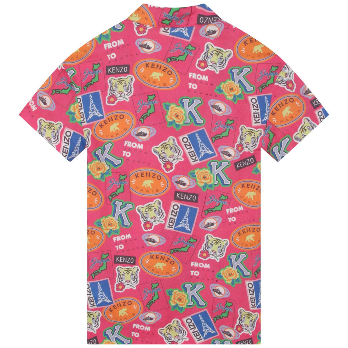 Girls Pink Printed Dress