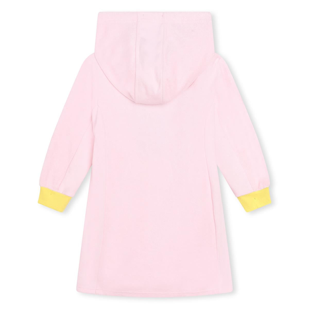 Girls Pink Elephant Hooded Dress