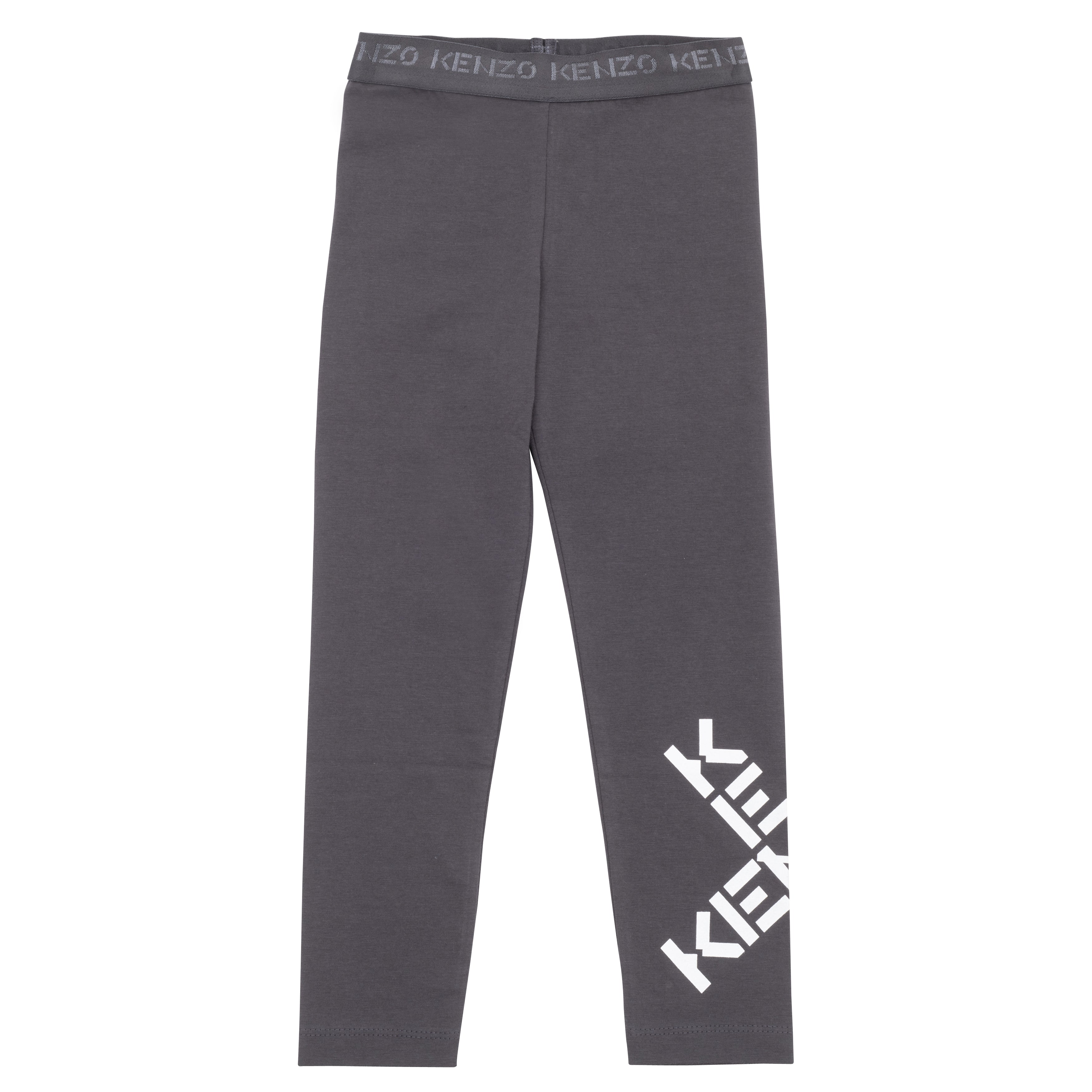 Girls Dark Grey Logo Leggings