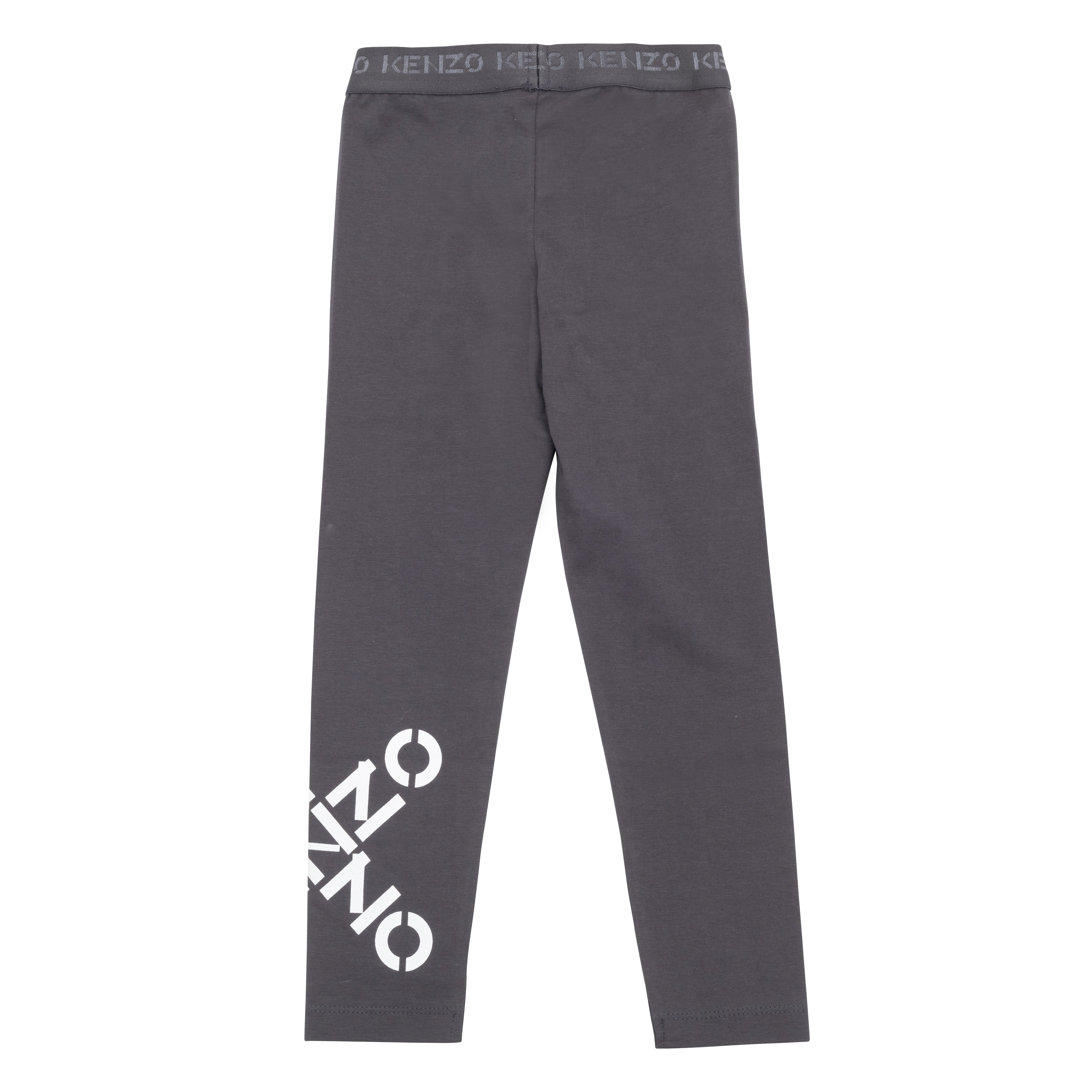 Girls Dark Grey Logo Leggings