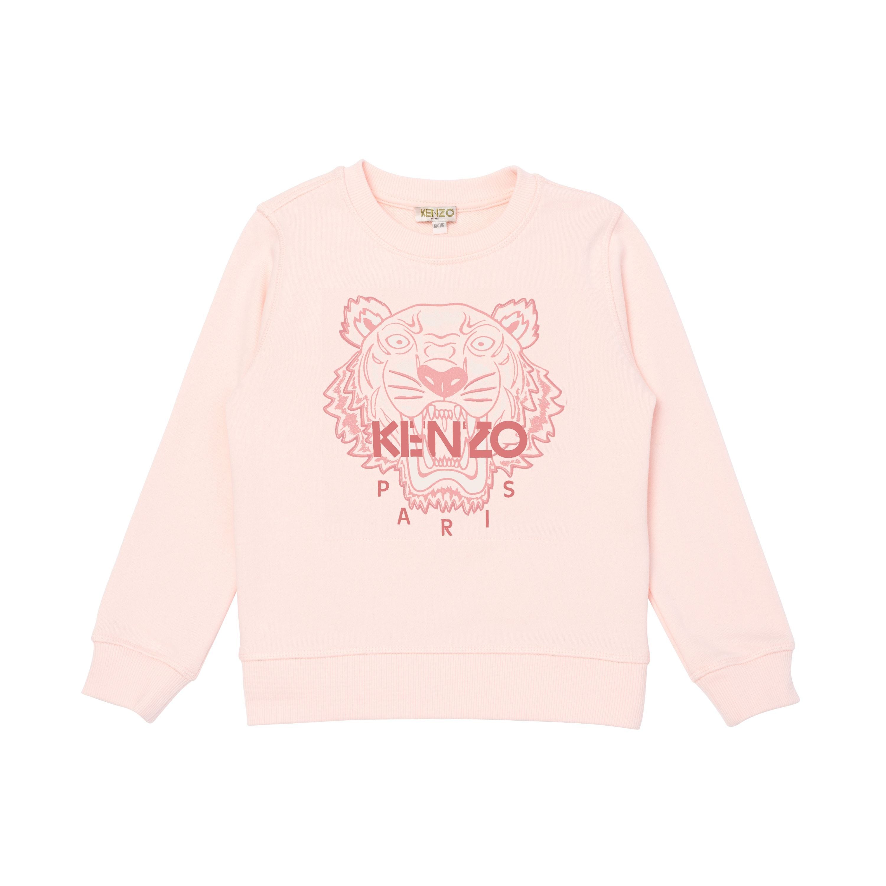 Girls Pink Tiger Cotton Sweatshirt