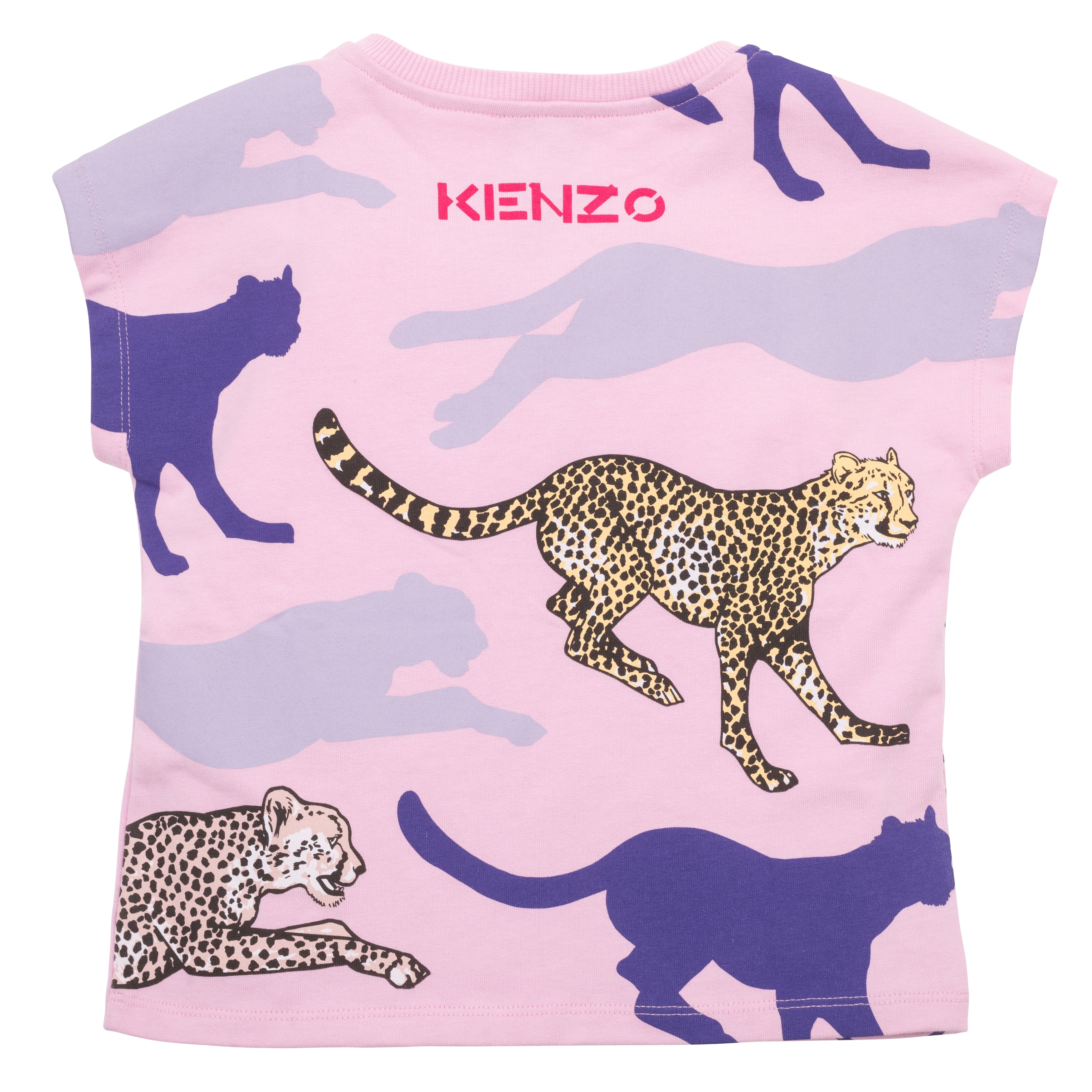 Girls Pink Printed Cotton T-Shirt