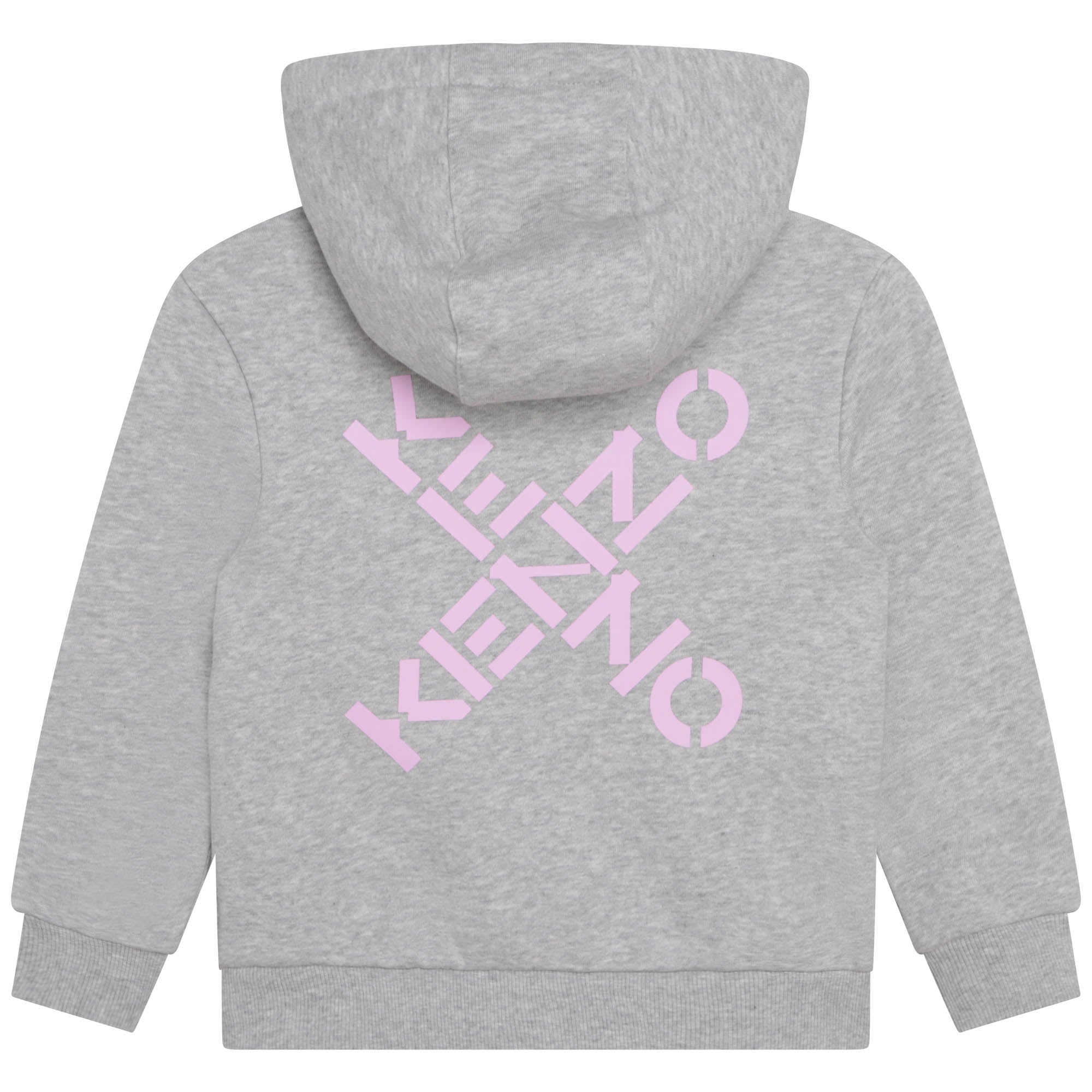 Girls Grey Hooded Zip-Up Top