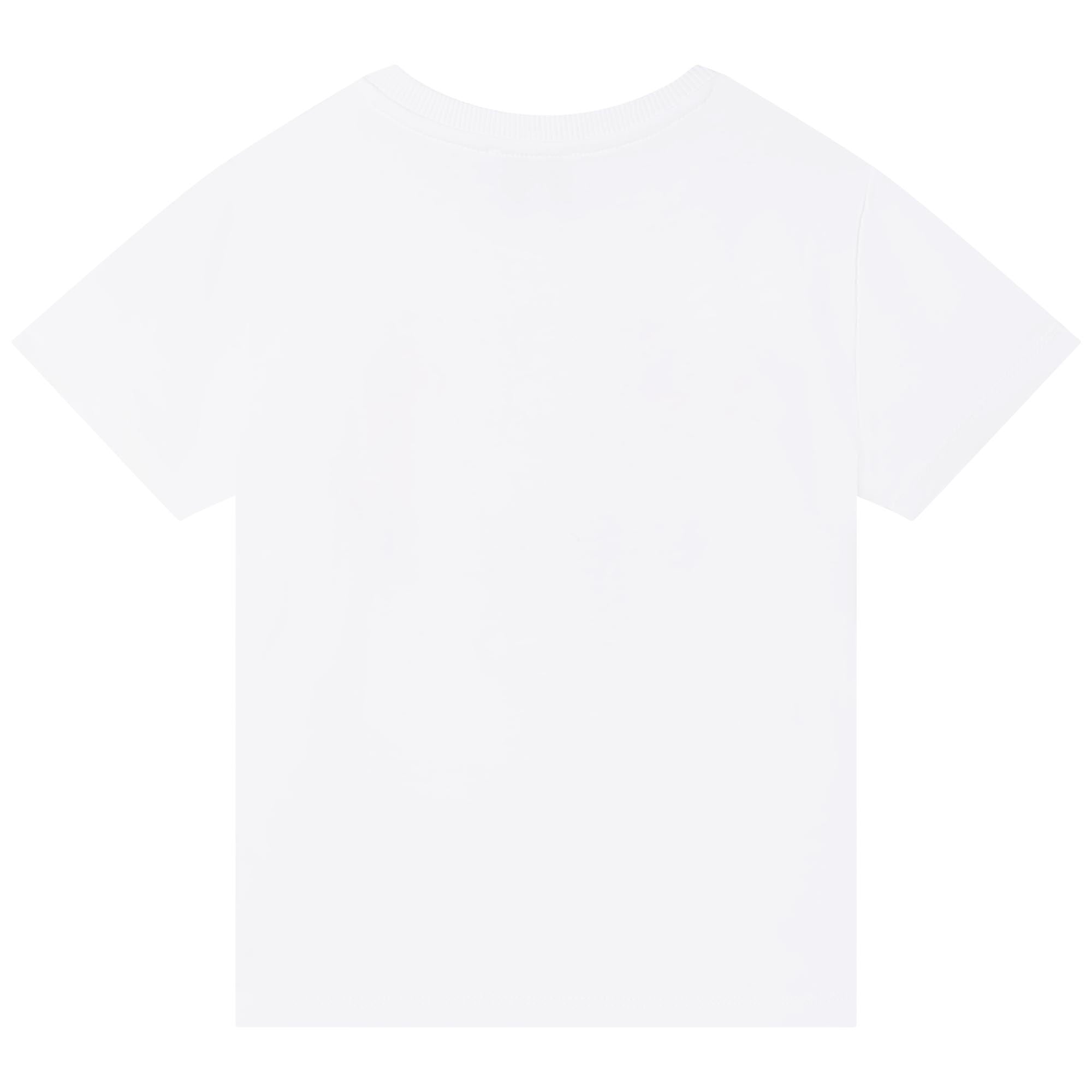 Girls White Elephant Cotton T-Shirt
