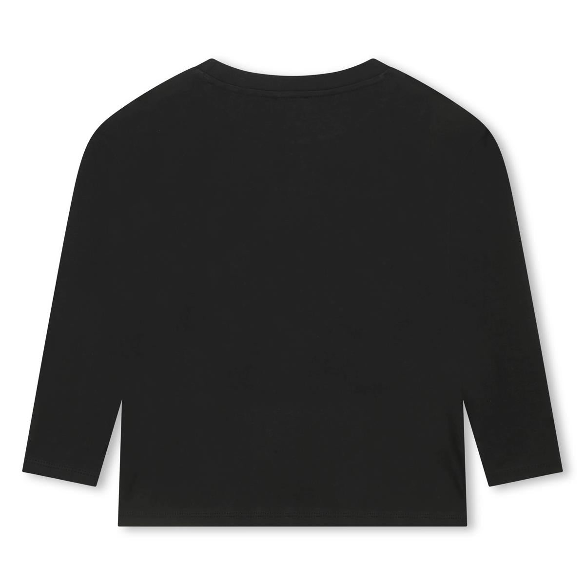 Girls Black Logo Cotton T-Shirt