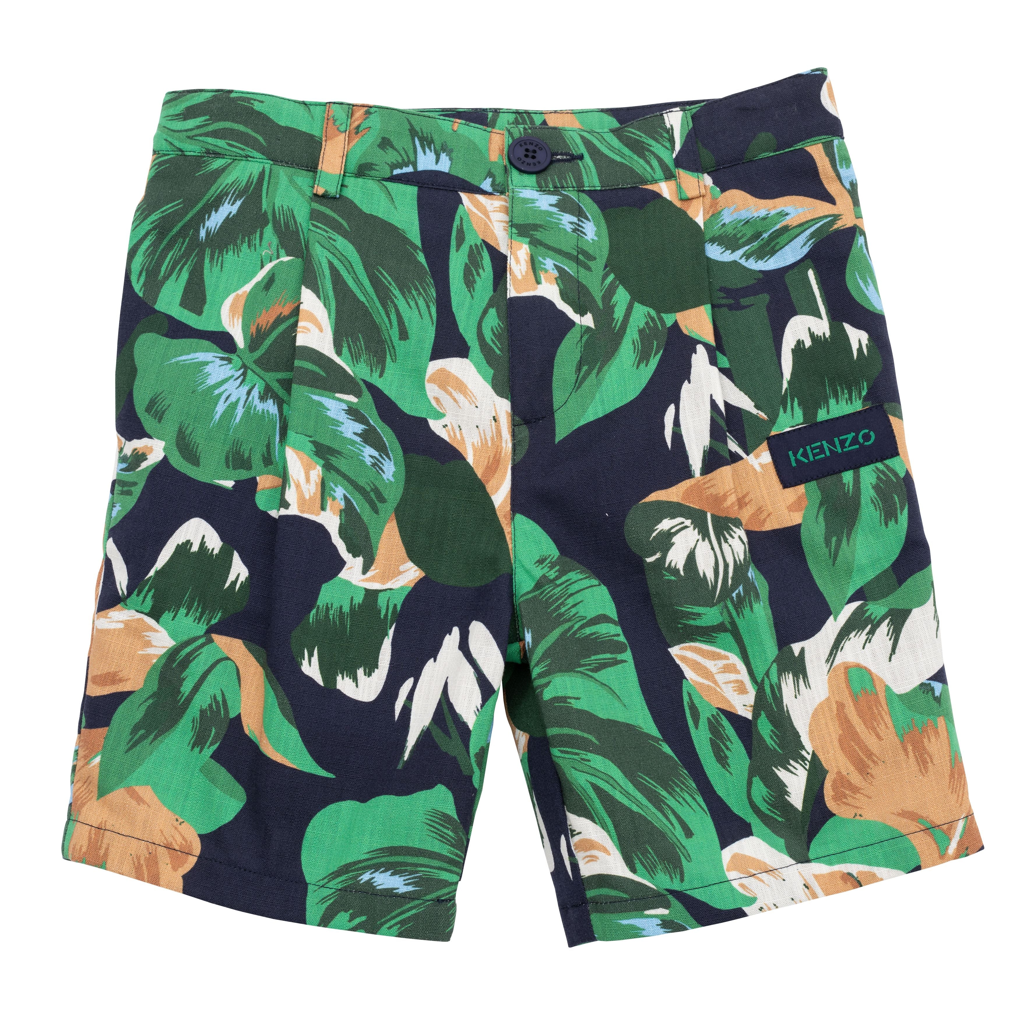 Boys & Girls Green Cotton Shorts