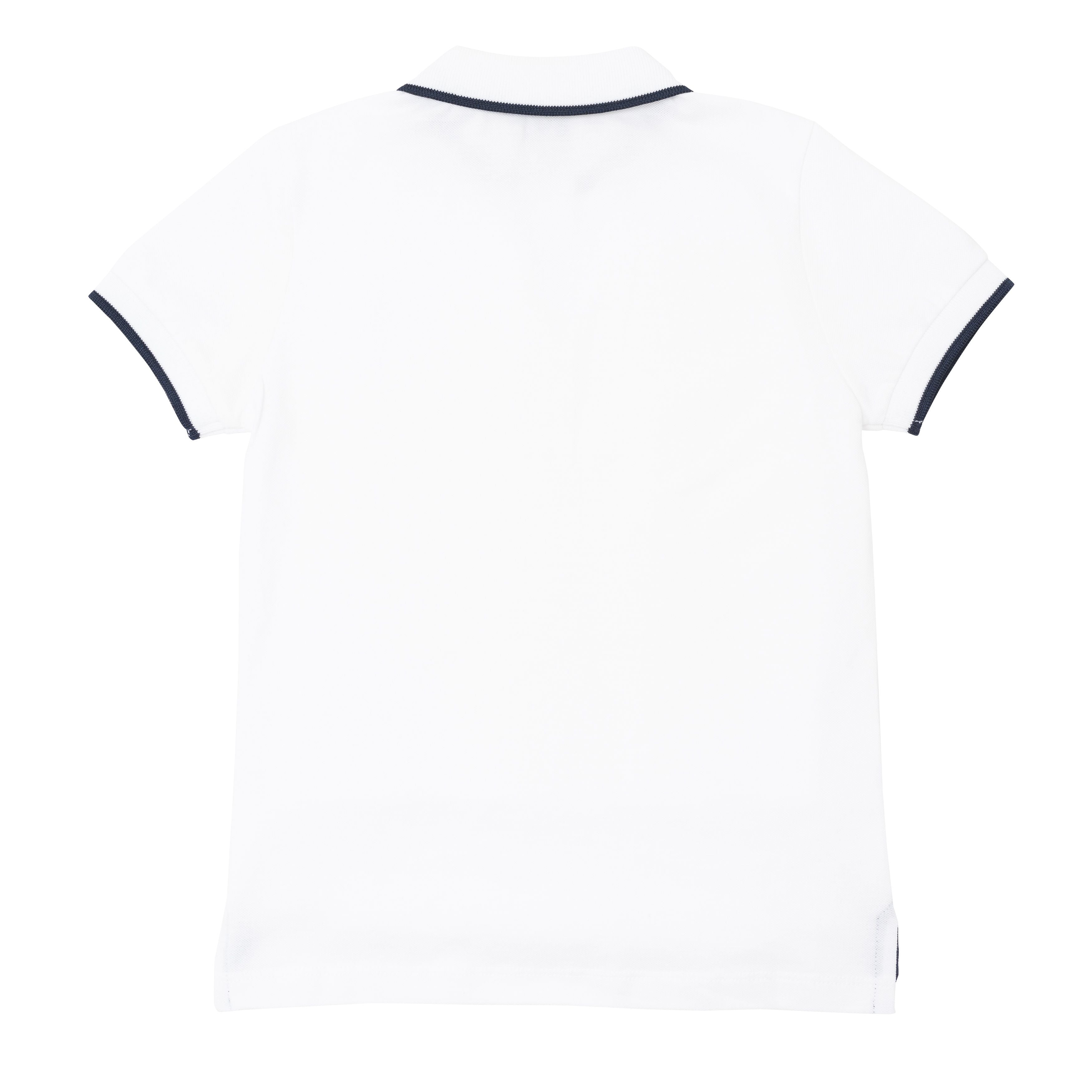 Boys & Girls White Cotton Poloshirt