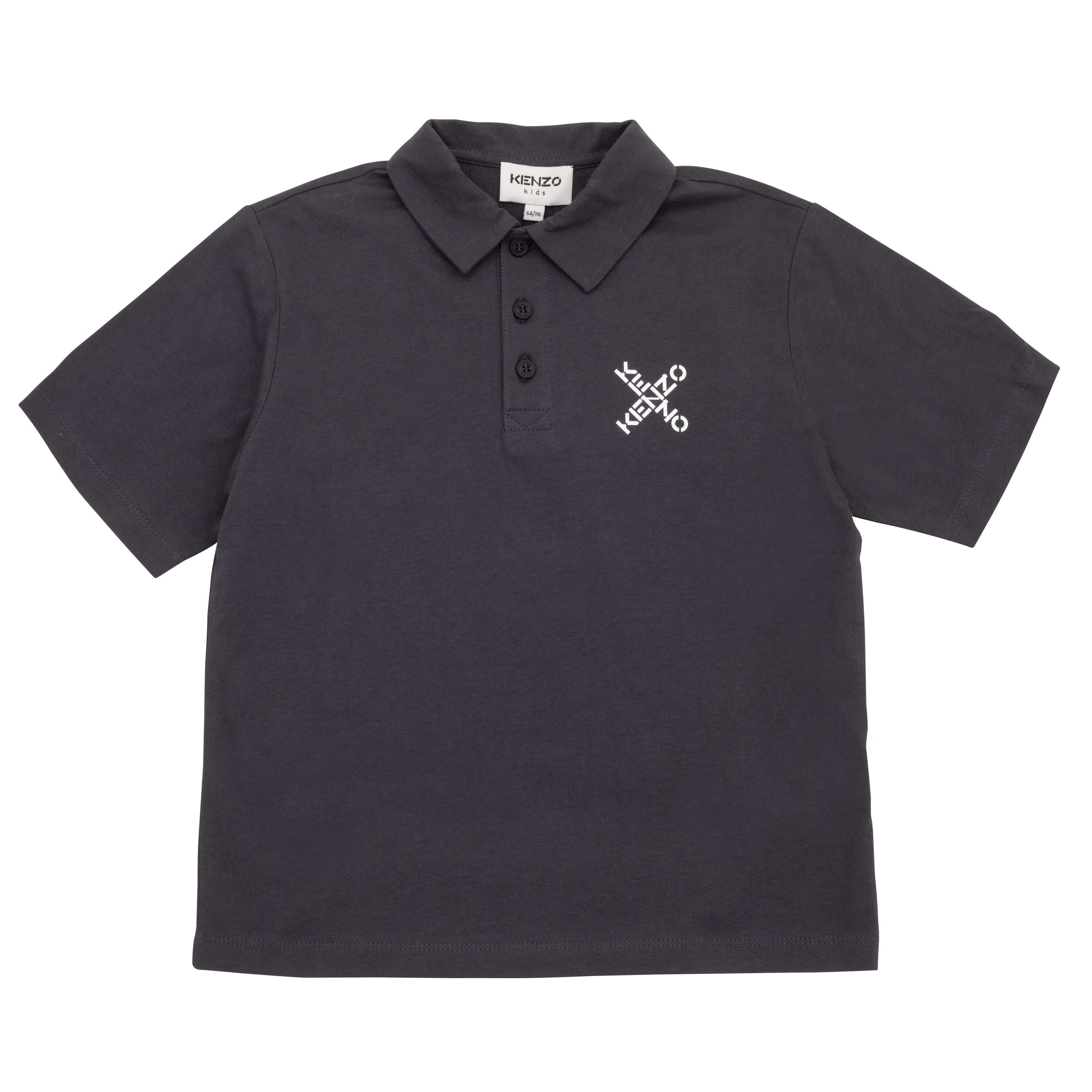 Boys Dark Grey Logo Polo Shirt