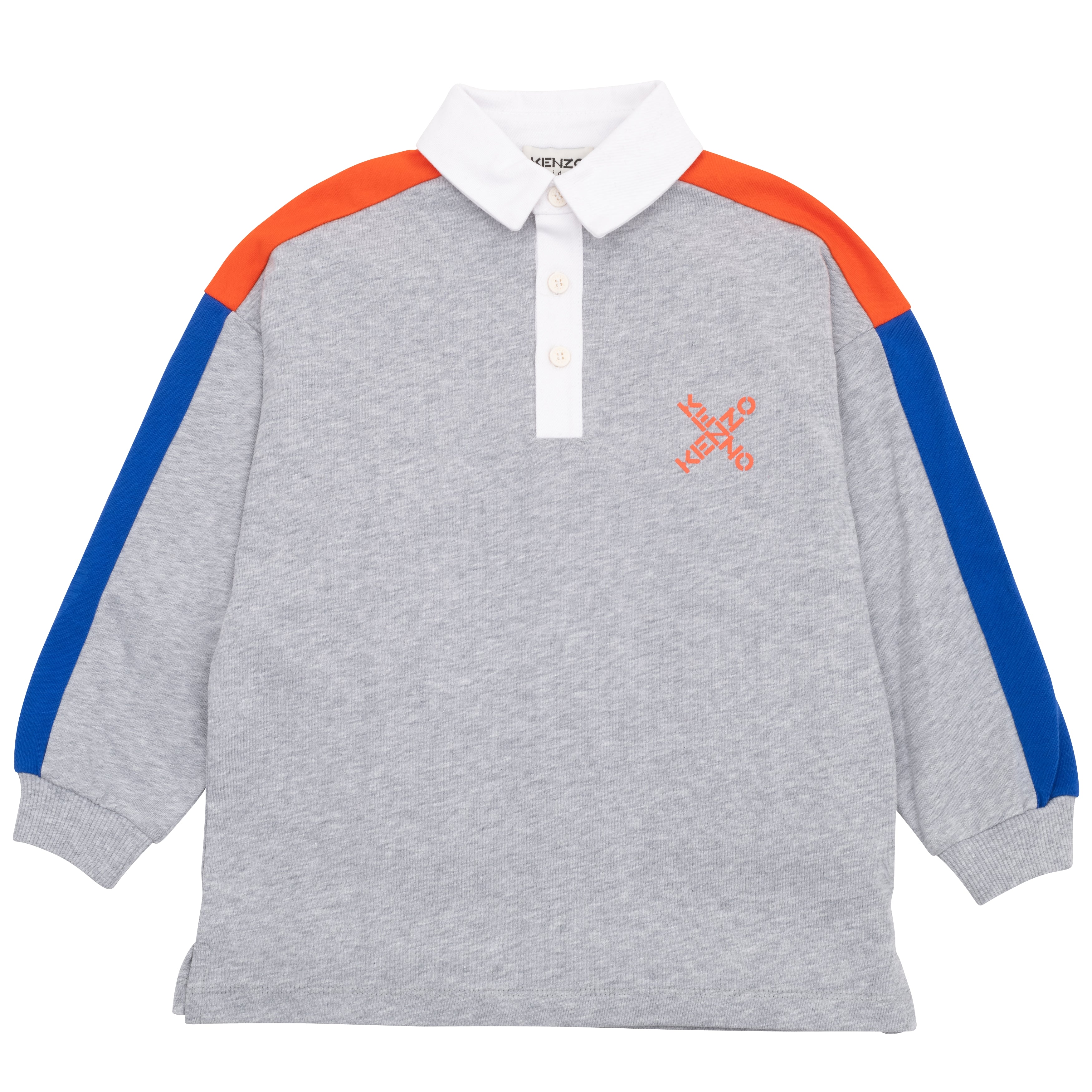 Boys Grey Logo Cotton Polo Shirt