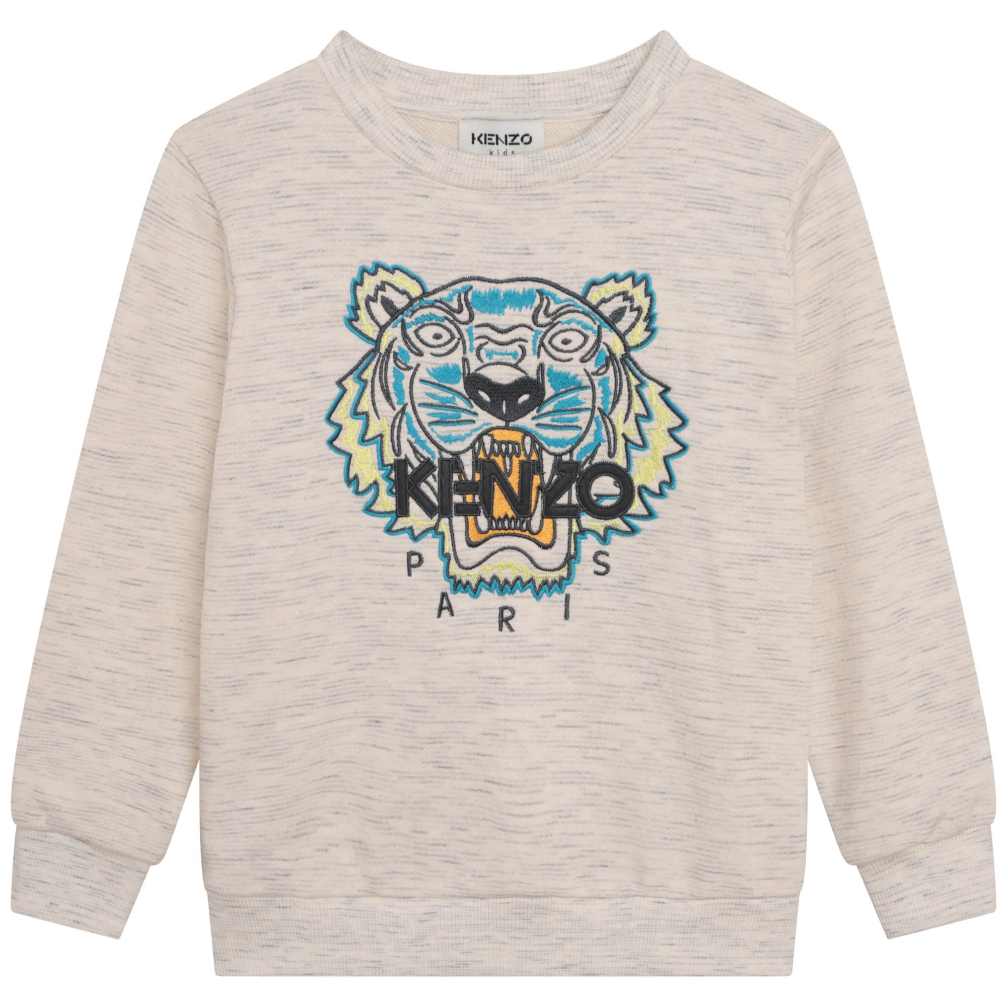 Boys Beige Tiger Cotton Sweatshirt