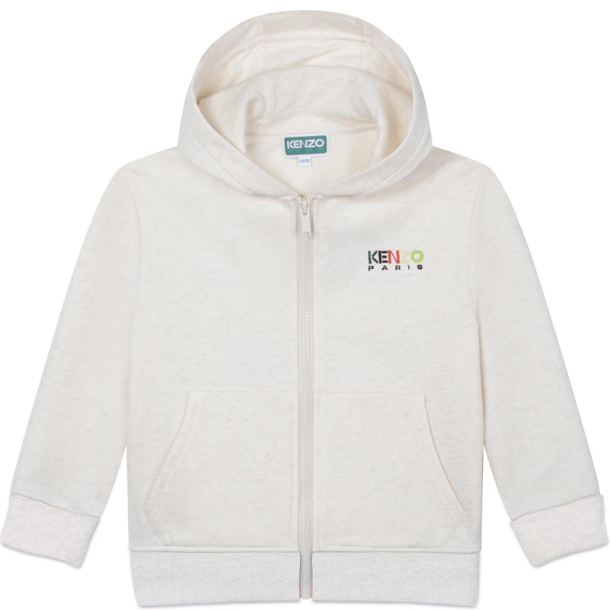 Girls Light Grey Zip-Up Top