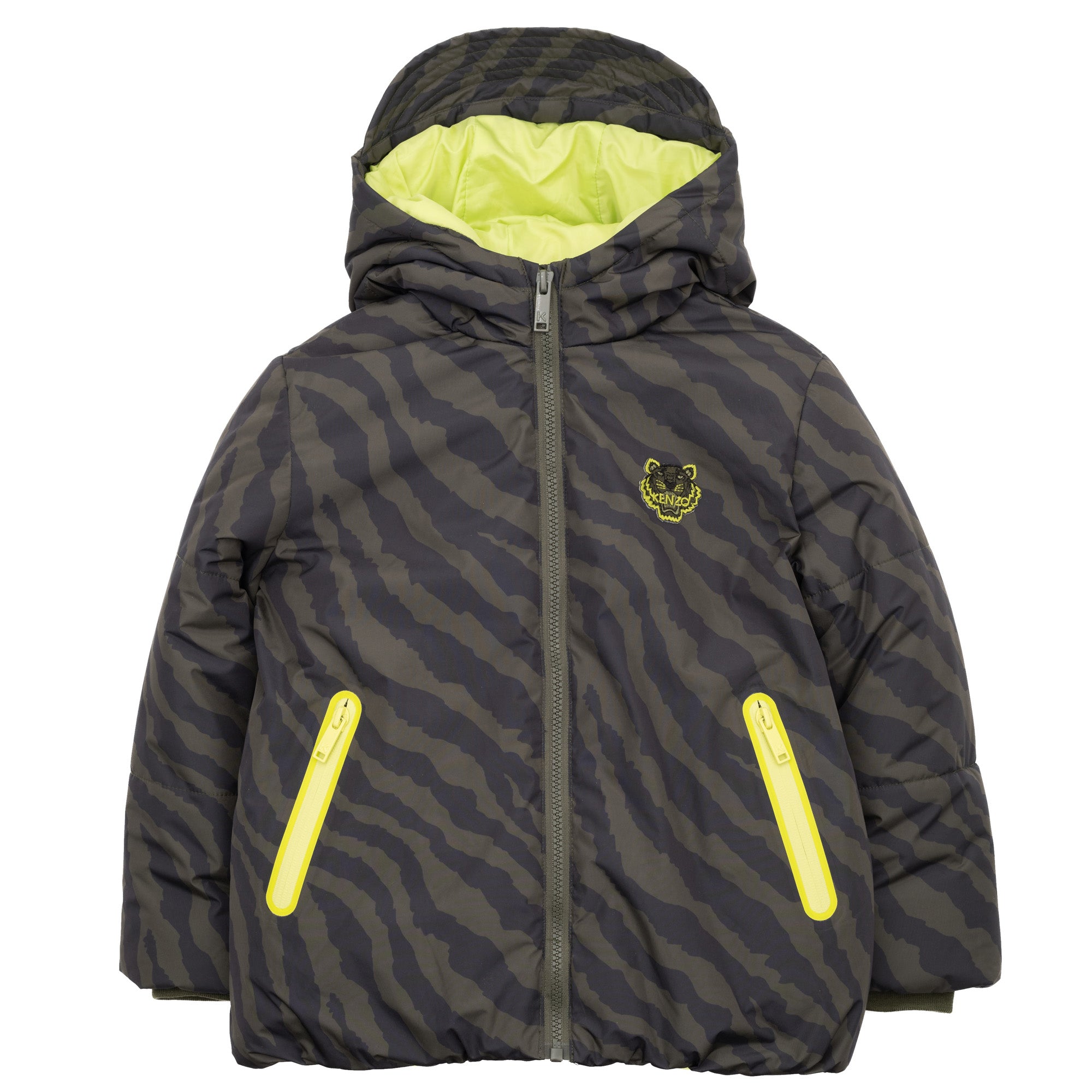 Boys Green Tiger Padded Jacket