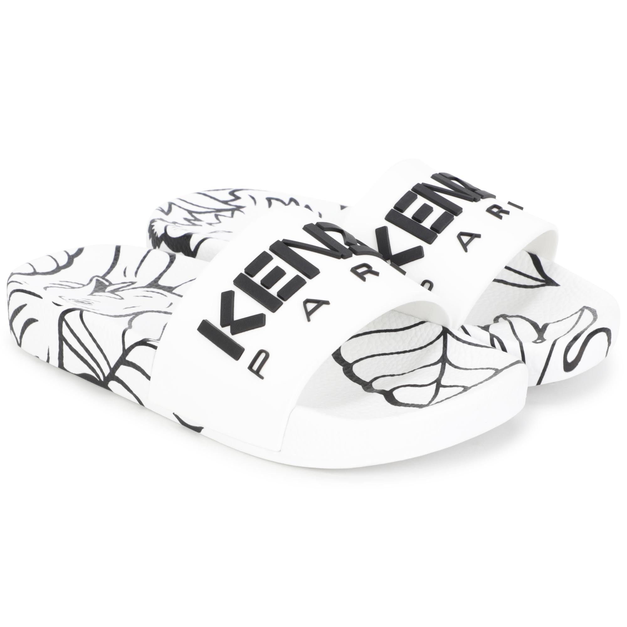 Boys & Girls White Logo Sandals