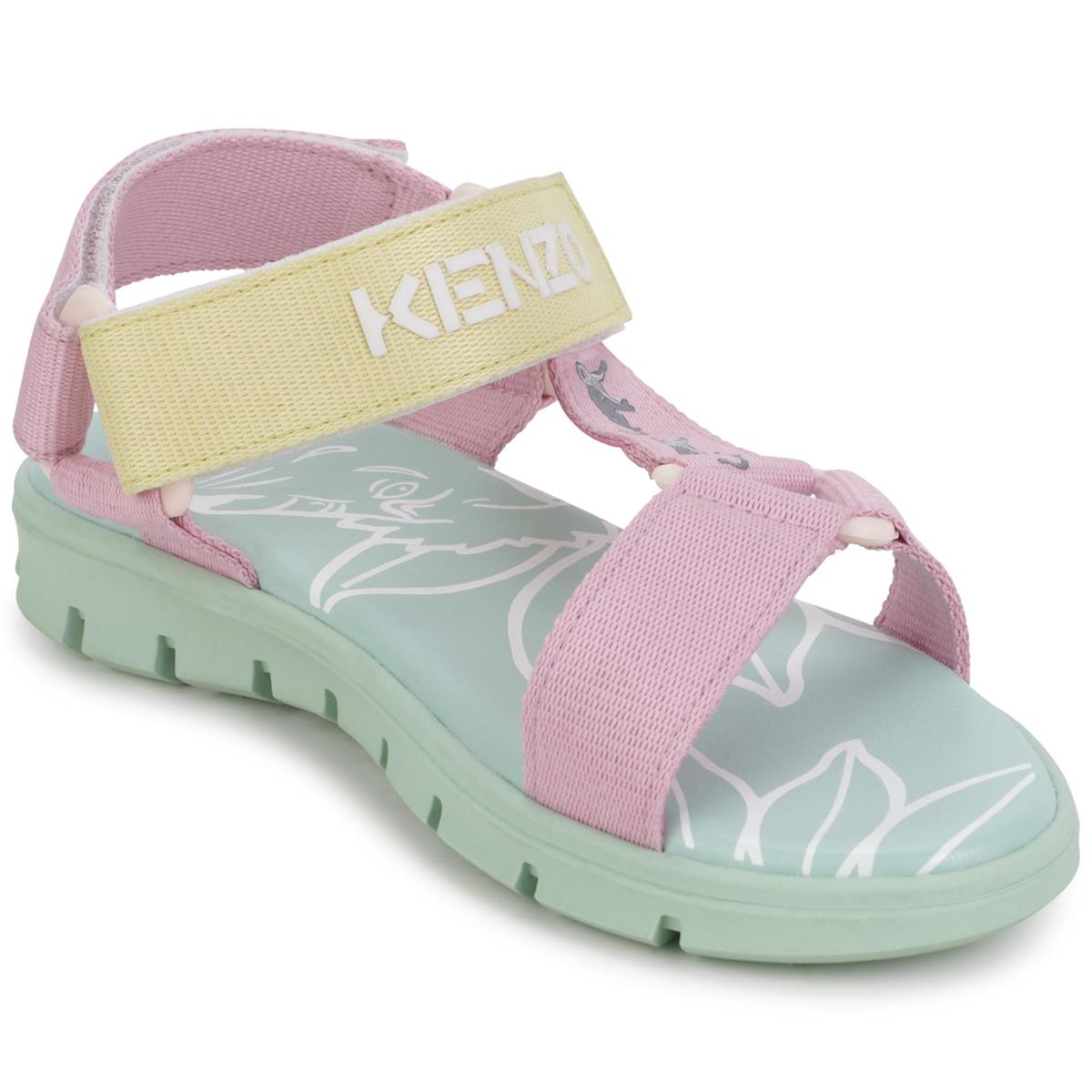 Girls Pink Logo Sandals