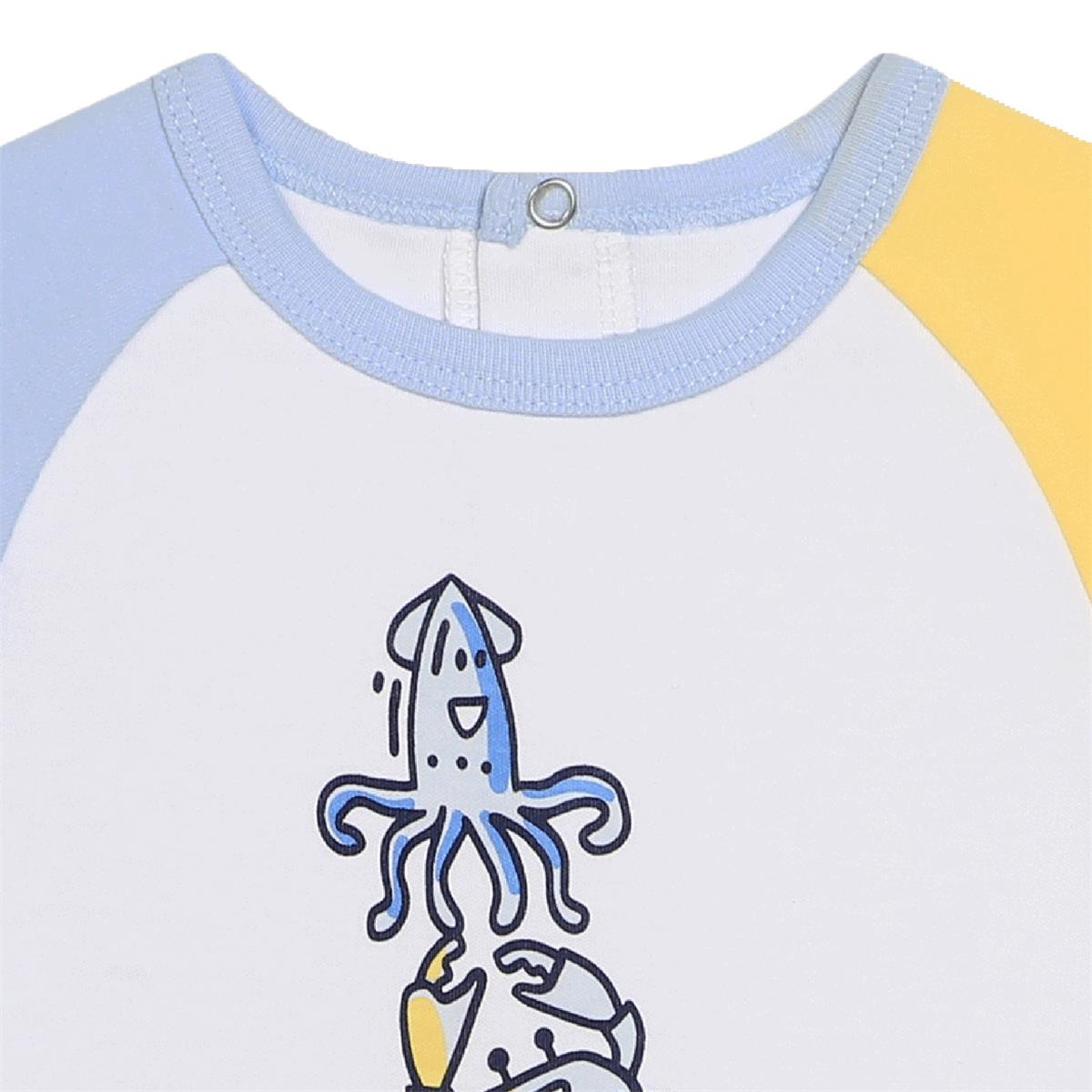 Baby Boys White Cotton Babysuit