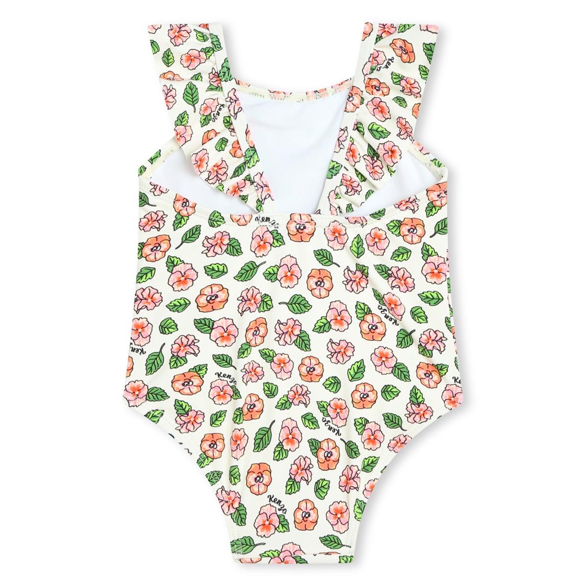 Baby Girls White Flowers Swimsuit