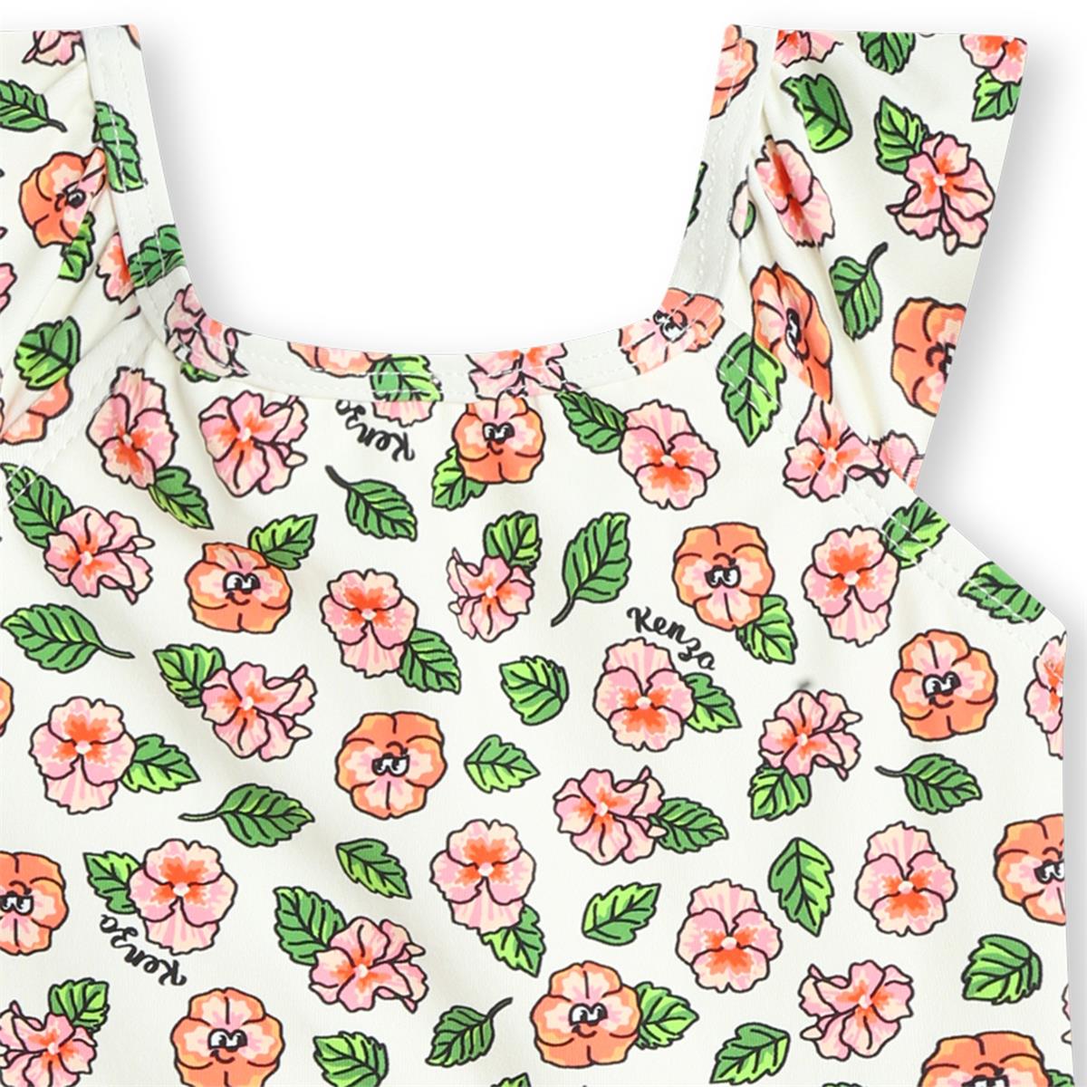 Baby Girls White Flowers Swimsuit