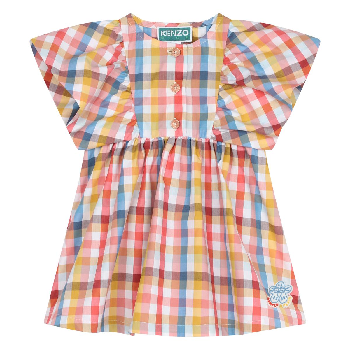 Baby Girls Yellow Check Cotton Dress