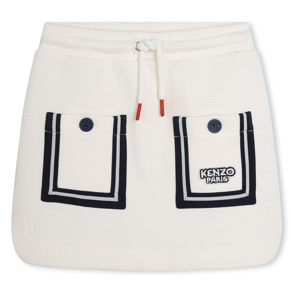 Girls White Cotton Skirt