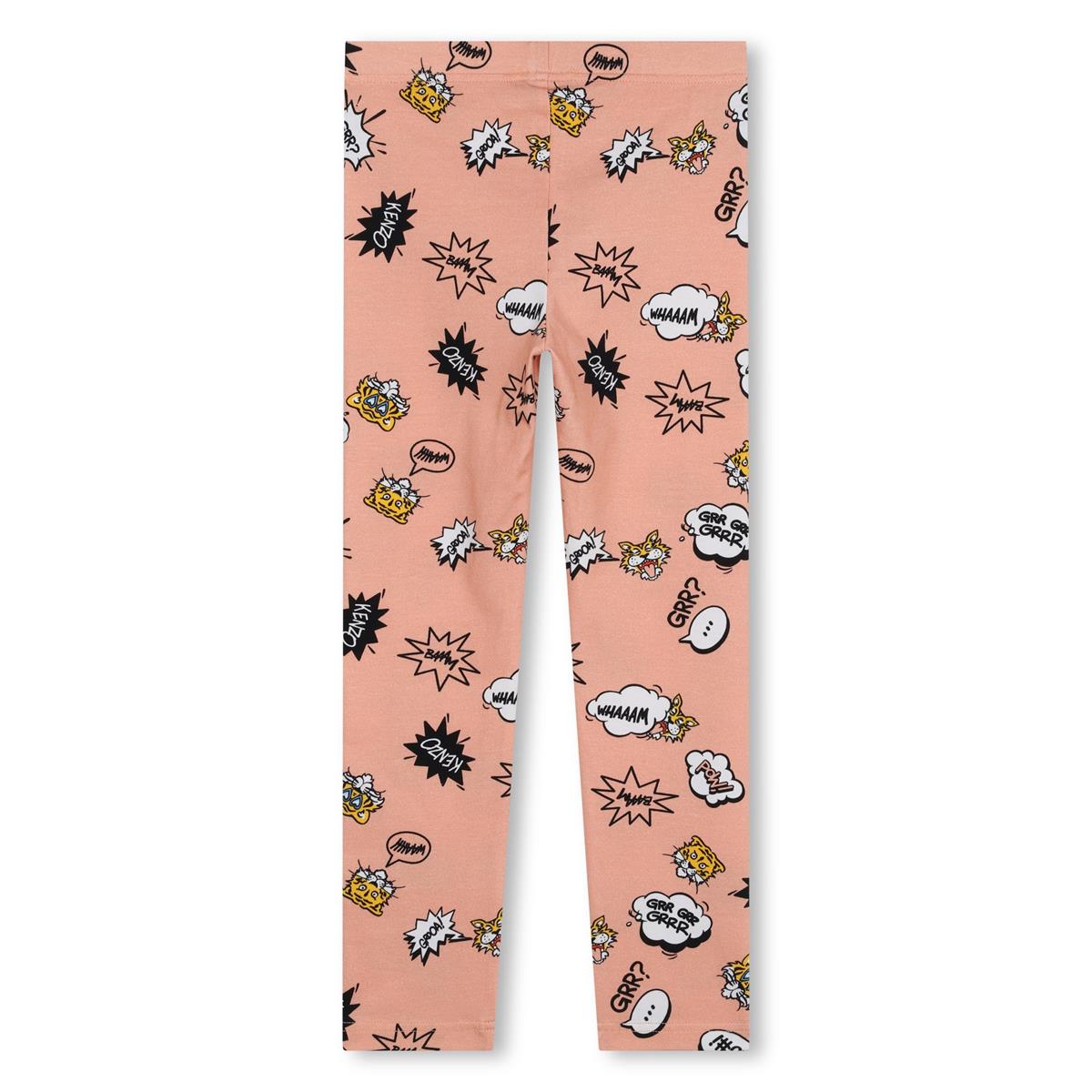 Girls Pink Cotton Leggings