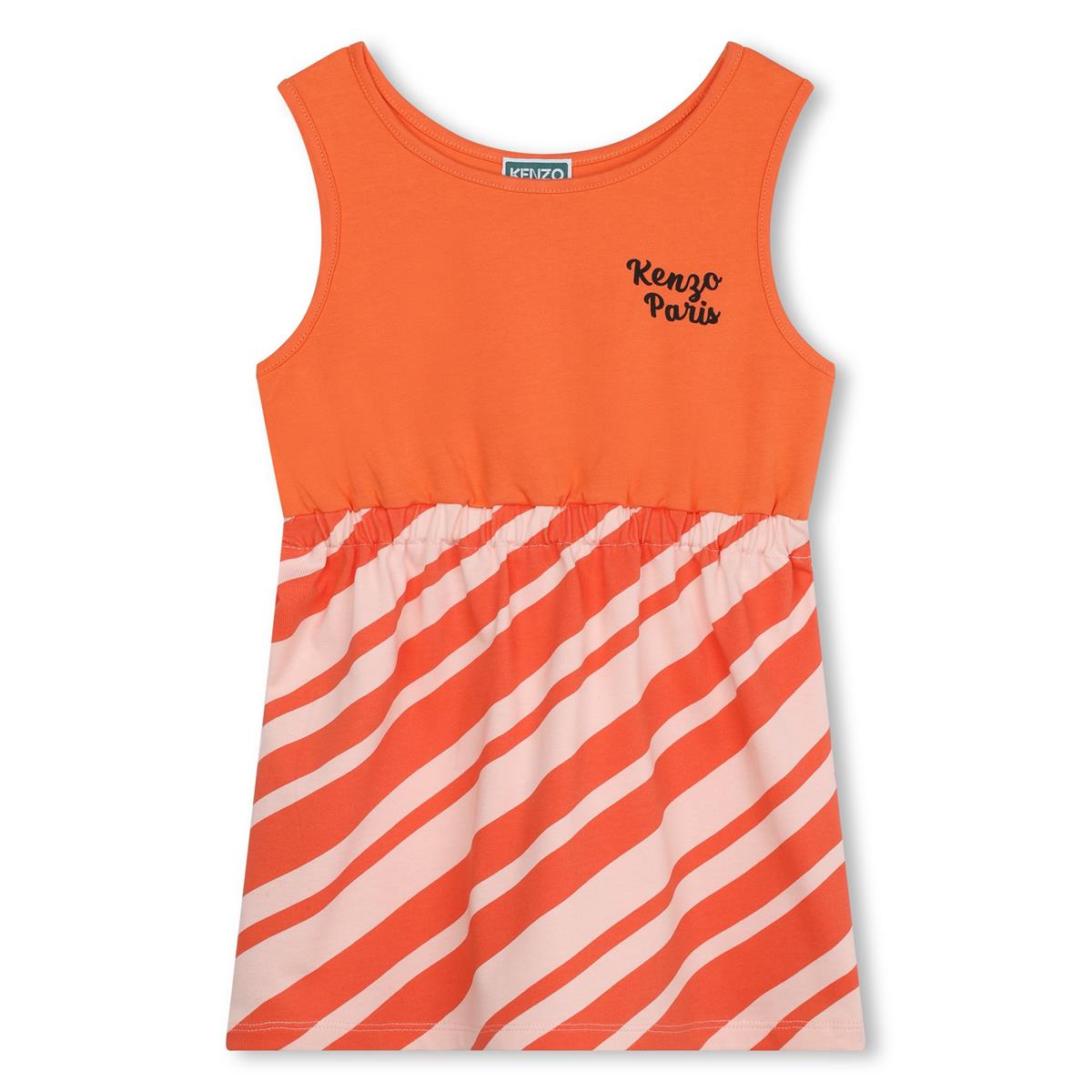 Girls Orange Cotton Dress