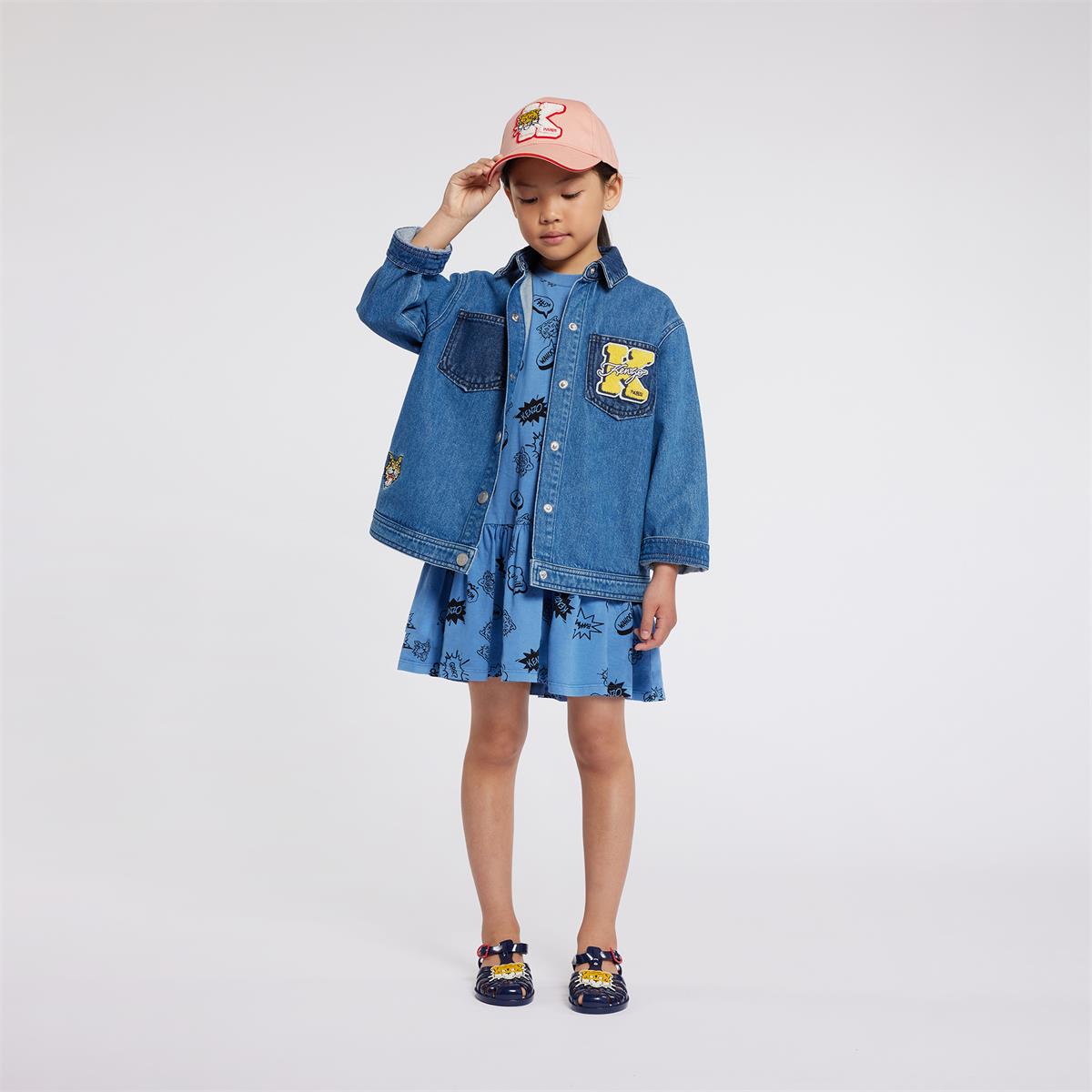 Girls Blue Cotton Dress