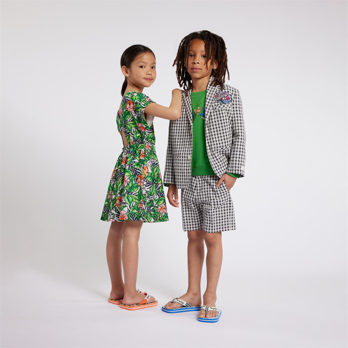 Girls Green Flowers Dress