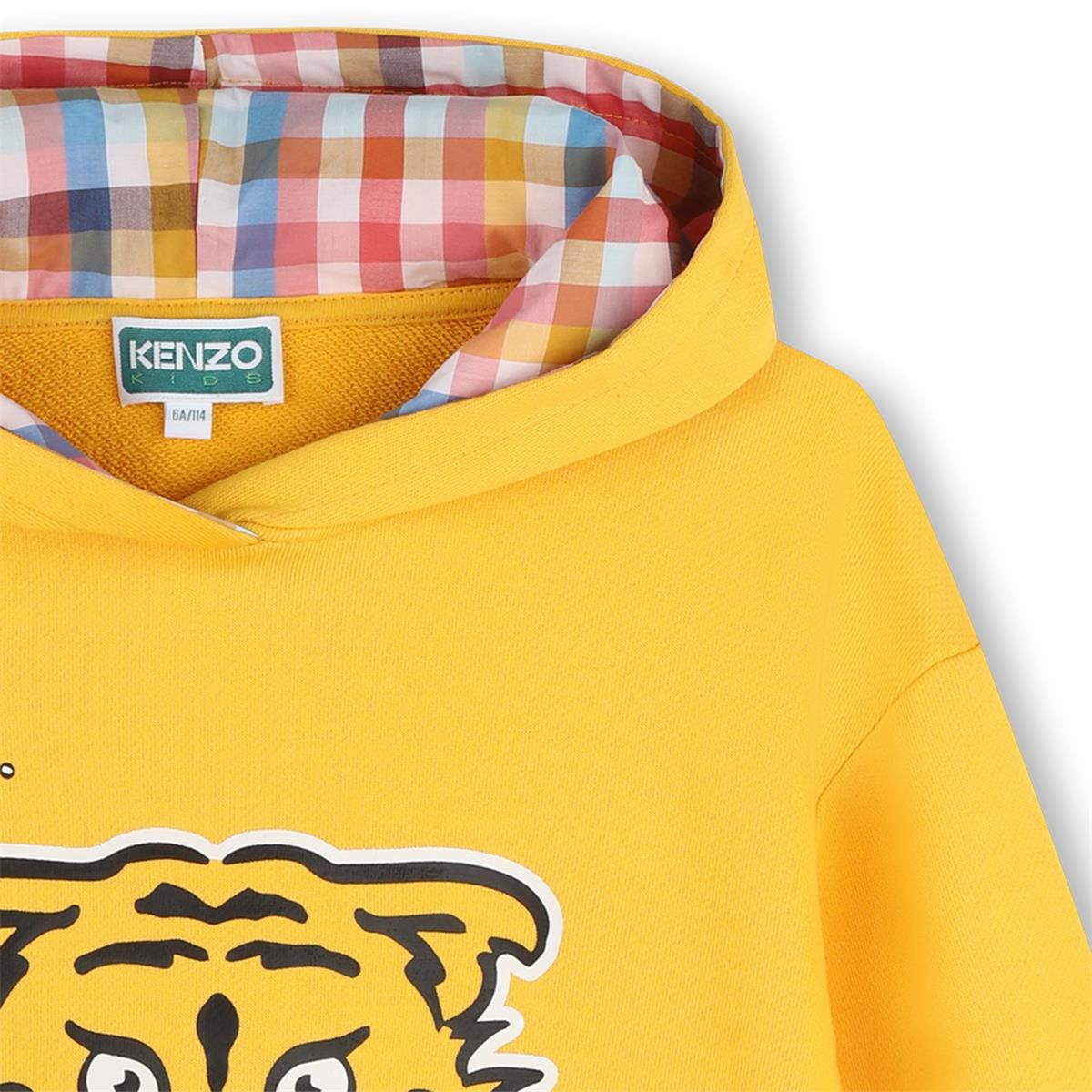 Girls Yellow Hooded Cotton Sweatshirt