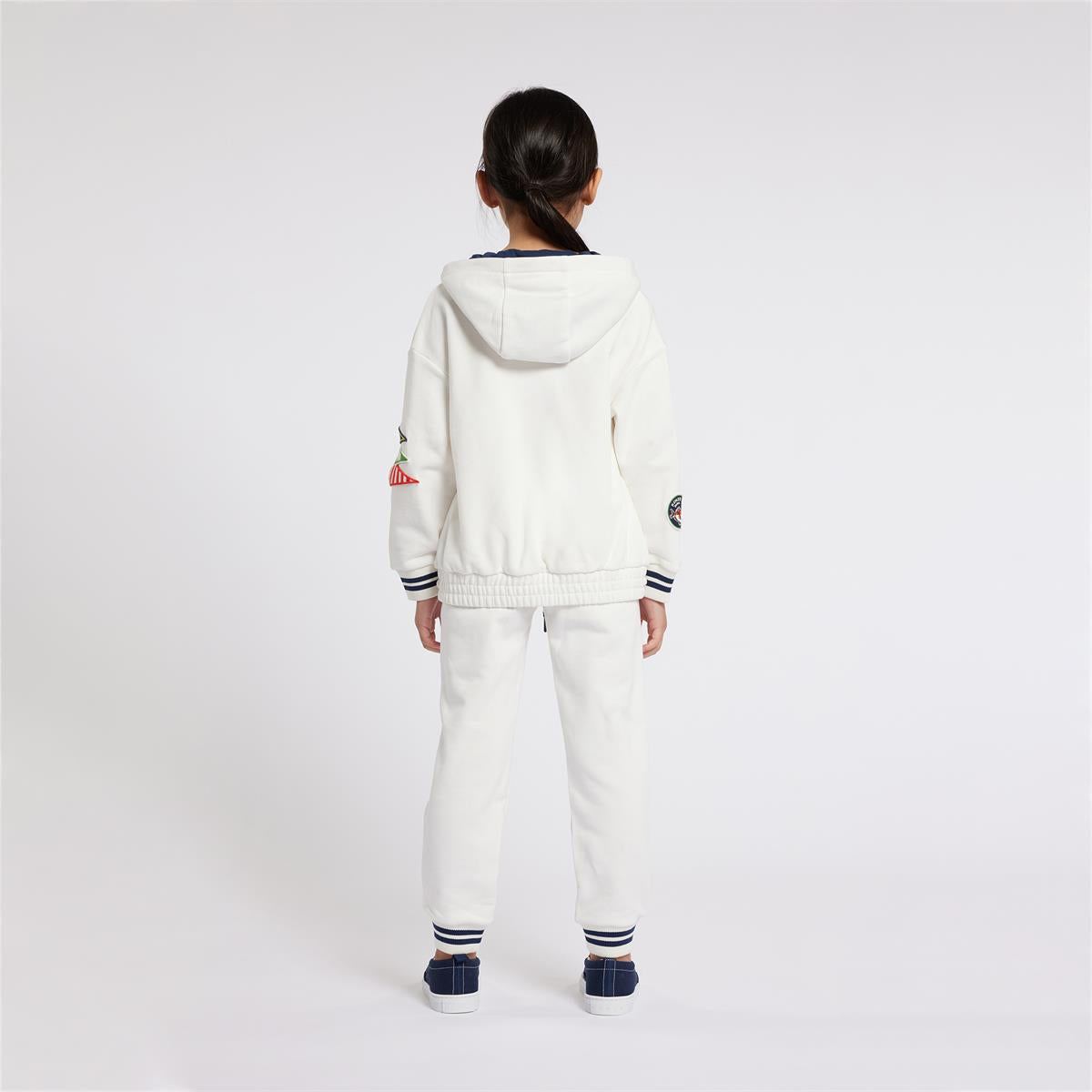 Girls White Cotton Trousers