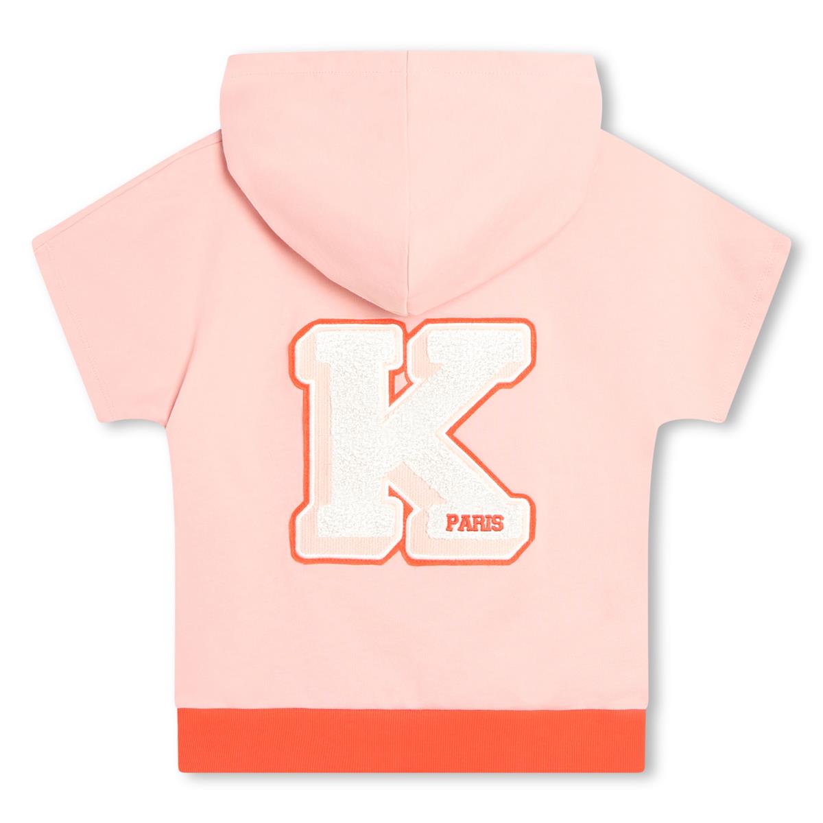 Girls Pink Hooded Cotton Sweatshirt