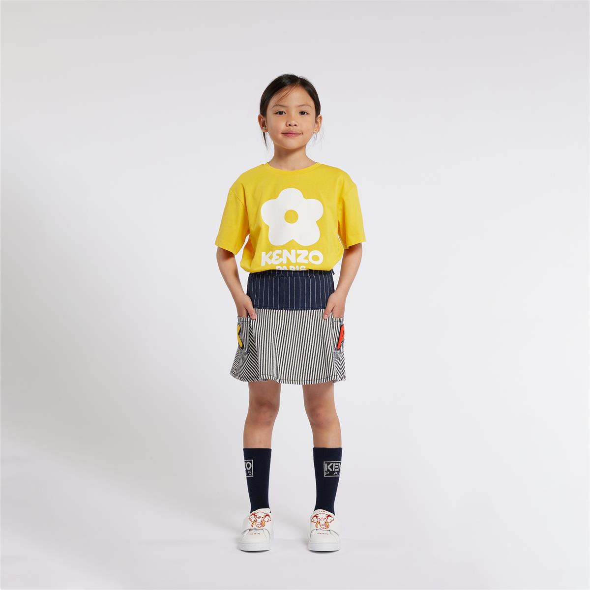 Girls Yellow Cotton T-Shirt