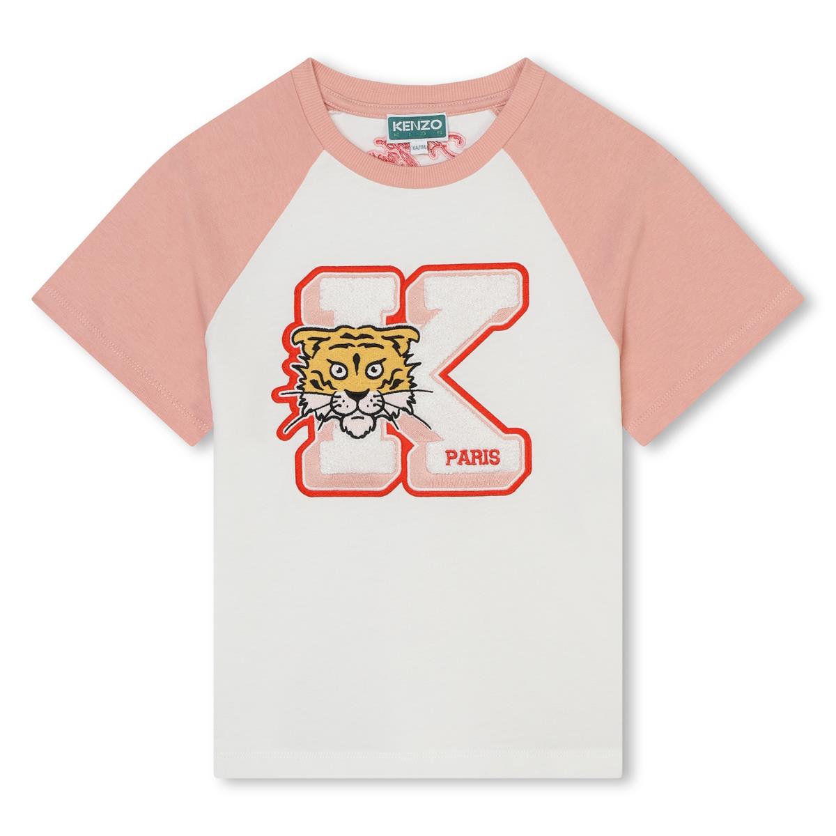 Girls White Cotton T-Shirt