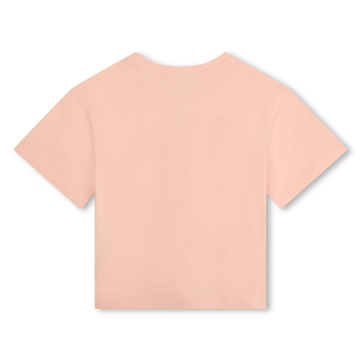 Girls Pink Cotton T-Shirt