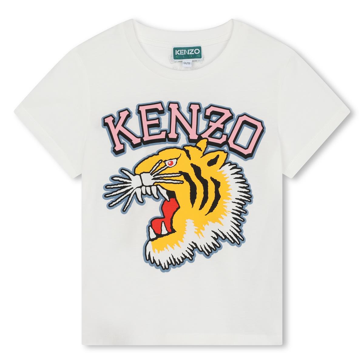 Girls White Cotton T-Shirt
