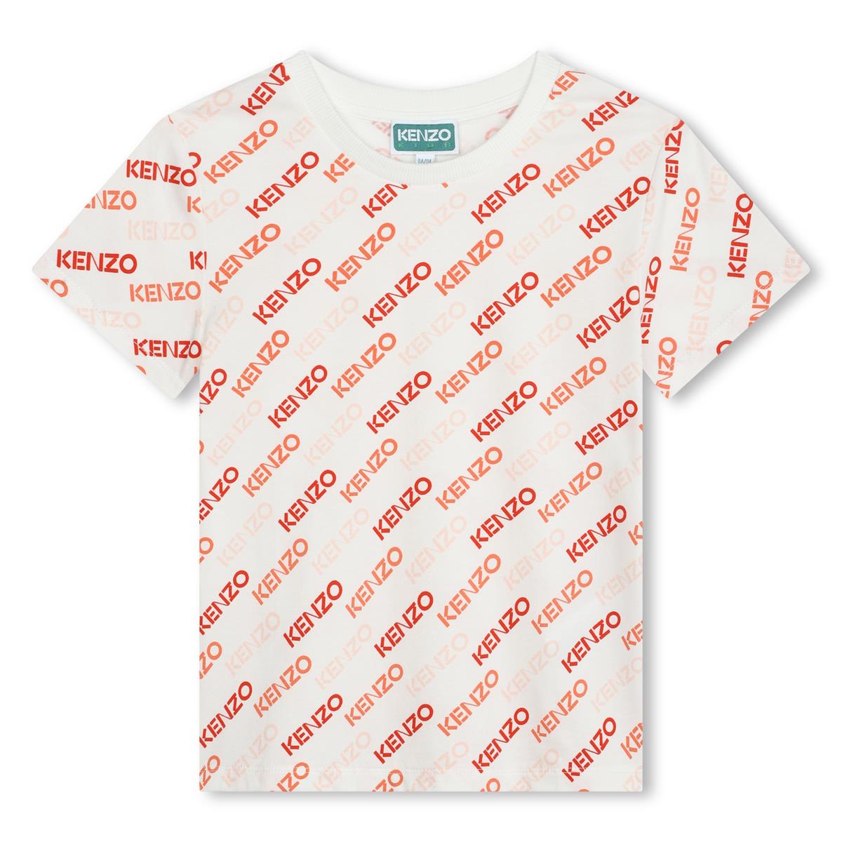Girls White Logo Cotton T-Shirt