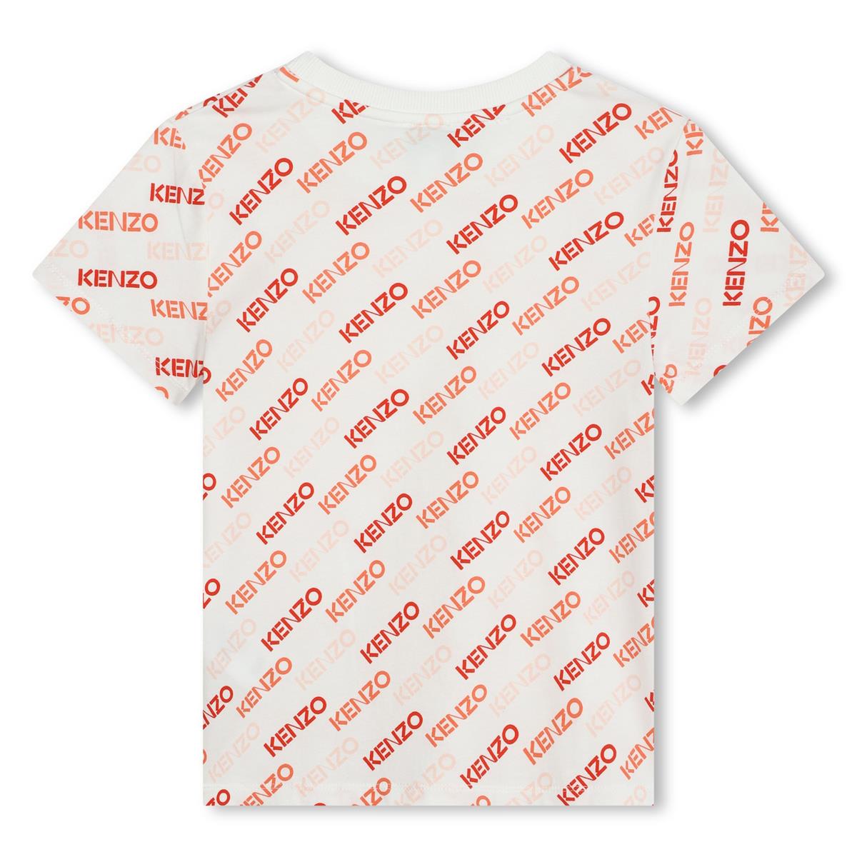 Girls White Logo Cotton T-Shirt