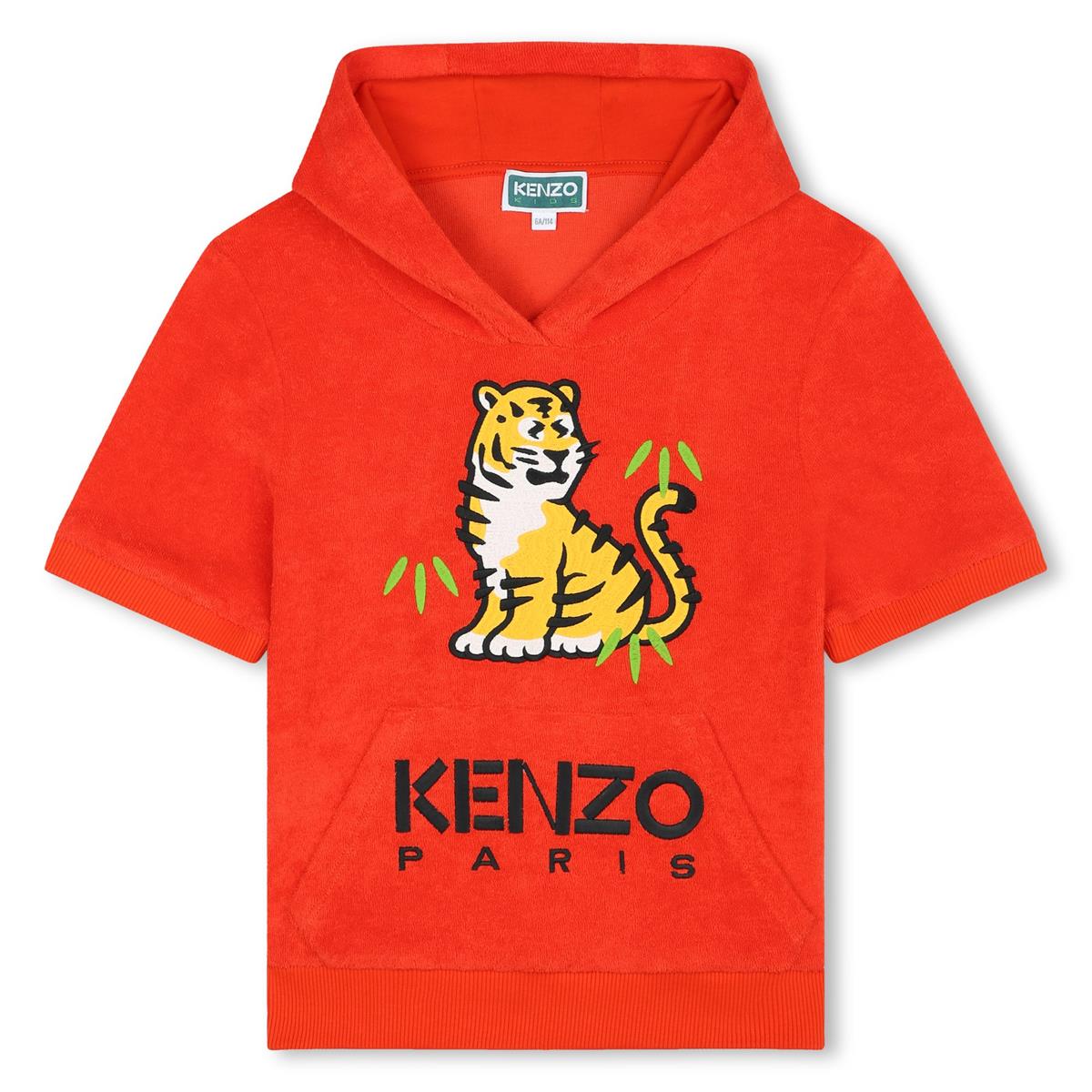 Girls Red Hooded Cotton Sweatshirt
