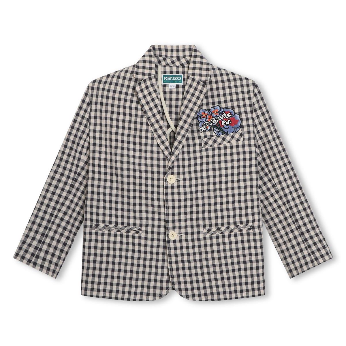 Boys Grey Check Coat