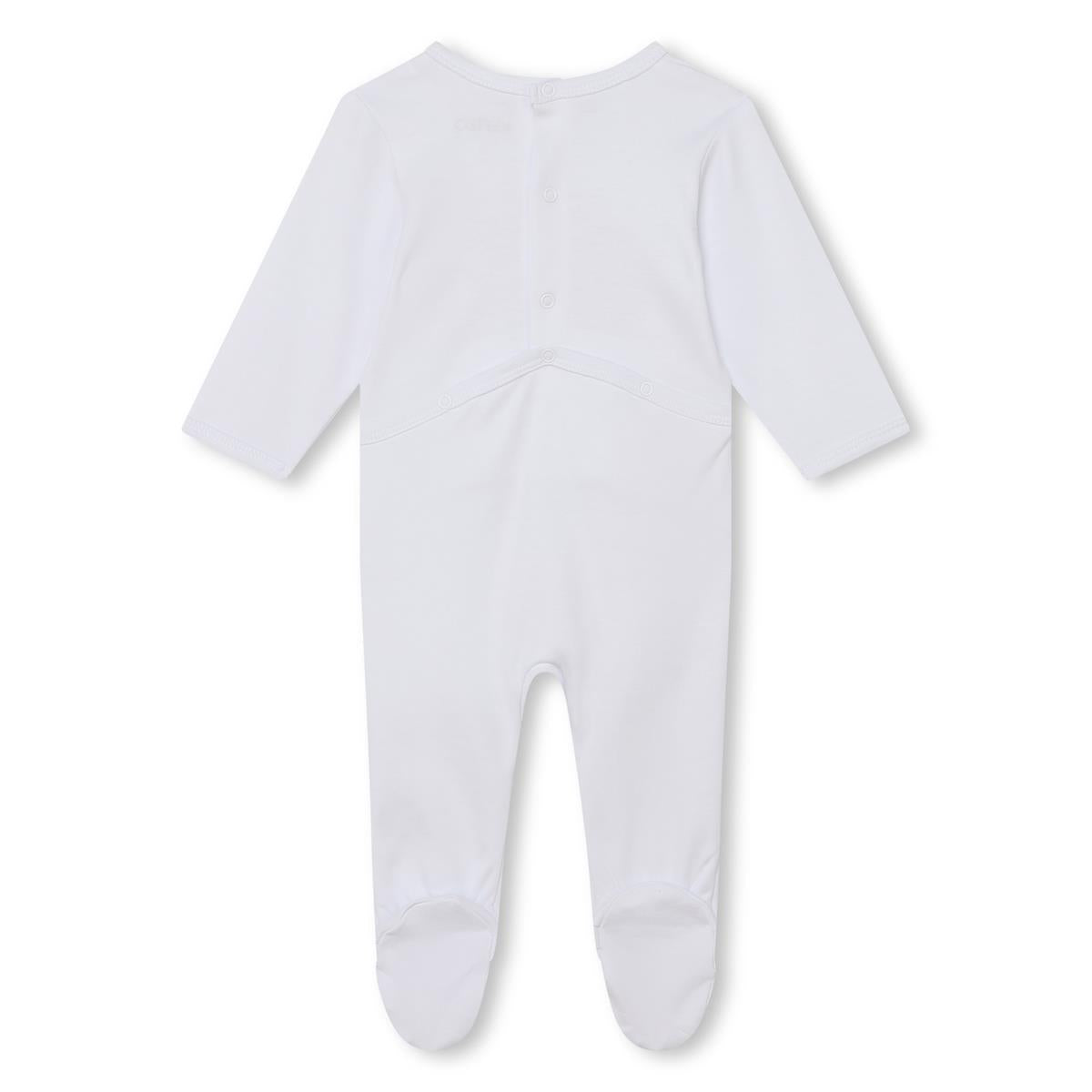 Baby Boys & Girls White Cotton Babysuit Set(2 Pack)