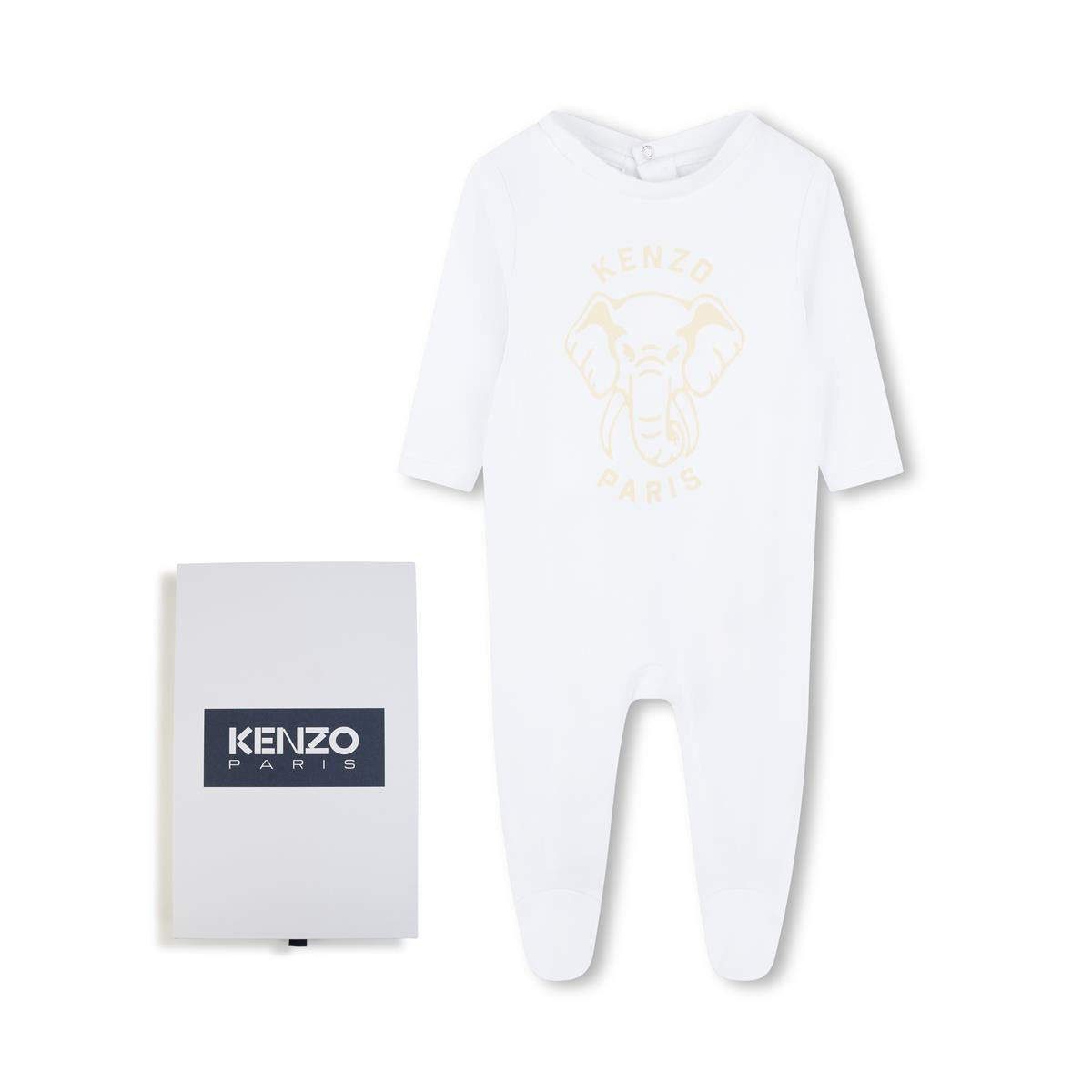 Baby Boys & Girls White Cotton Babysuit