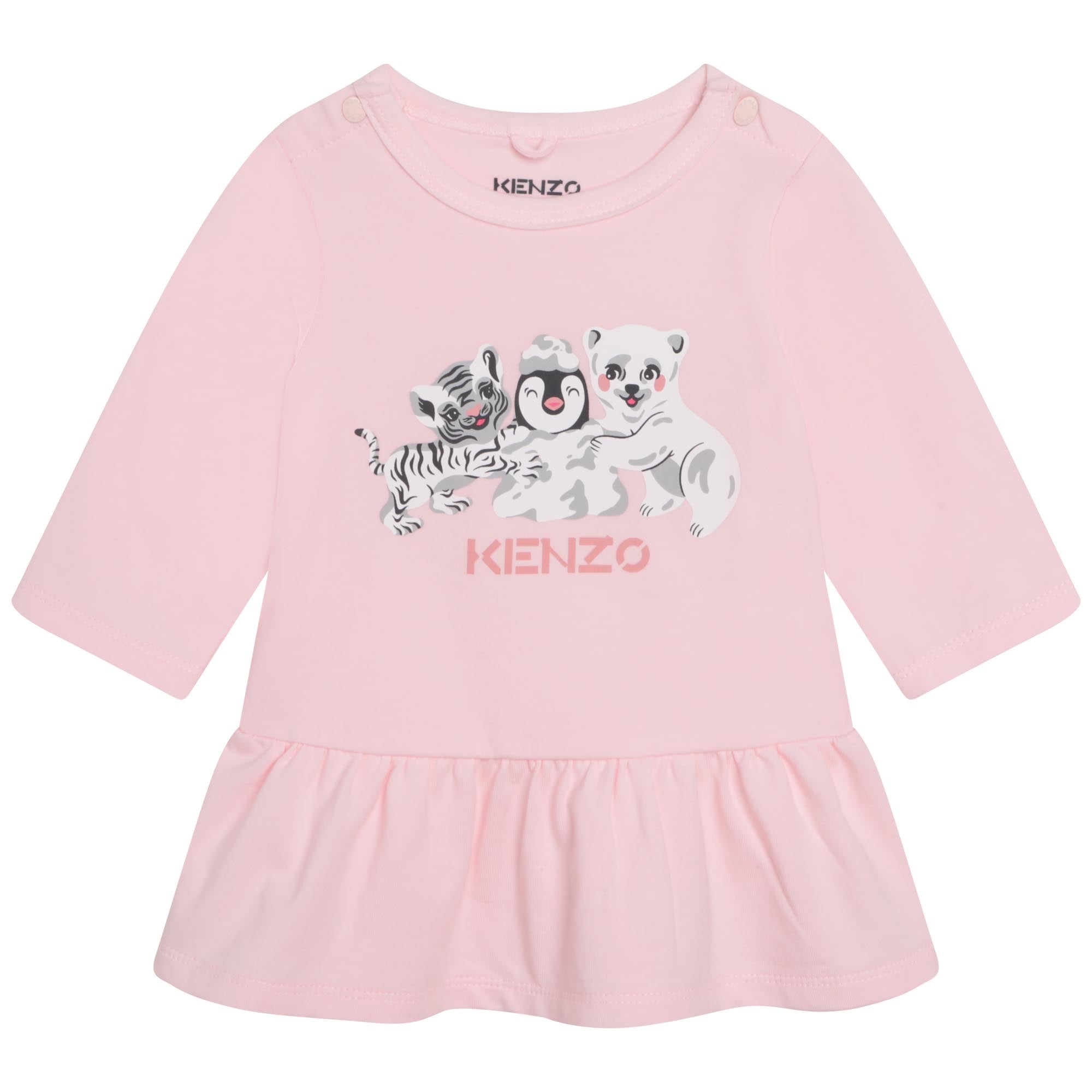 Baby Girls Pink Printed Dress