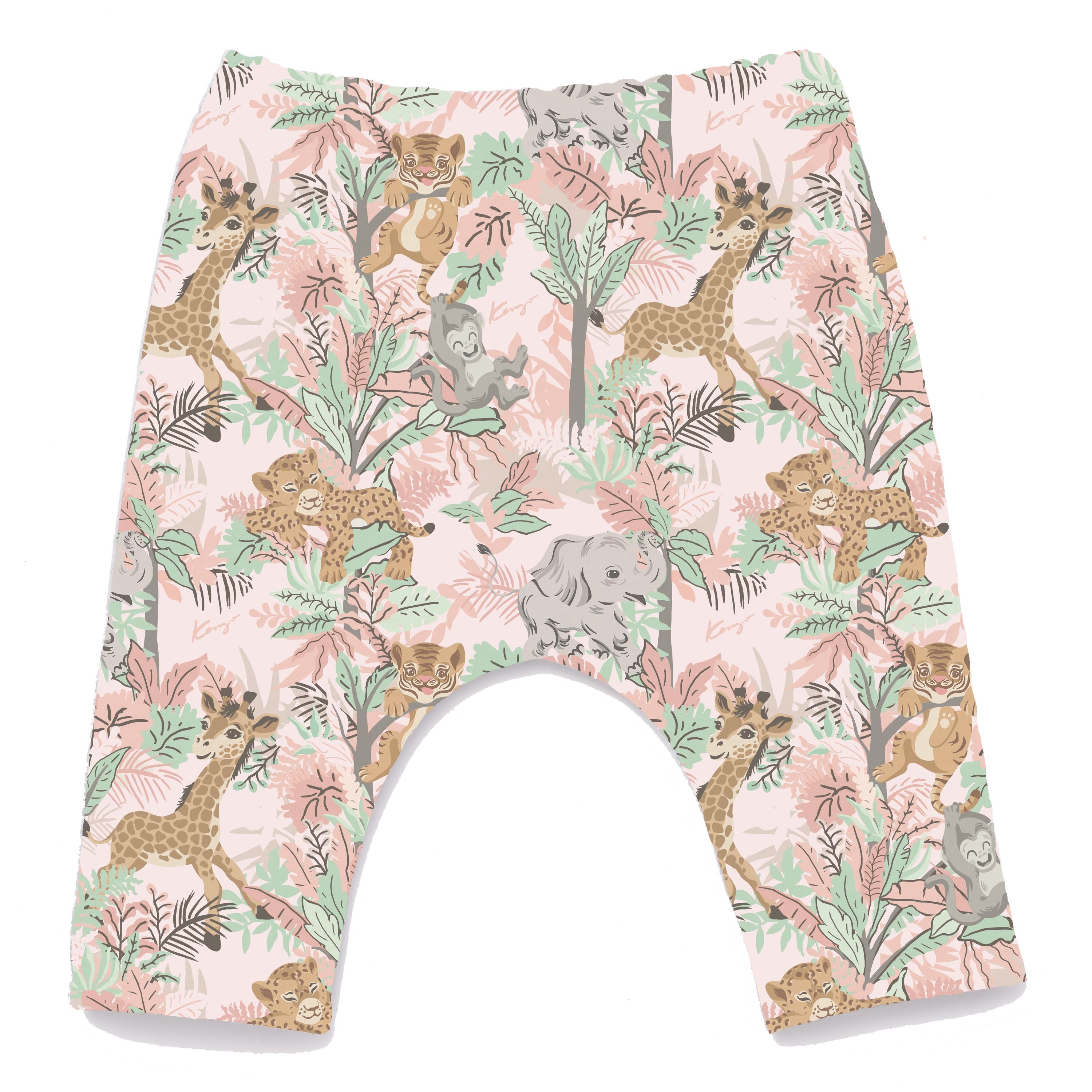 Baby Girls Pink Printing Cotton Trousers