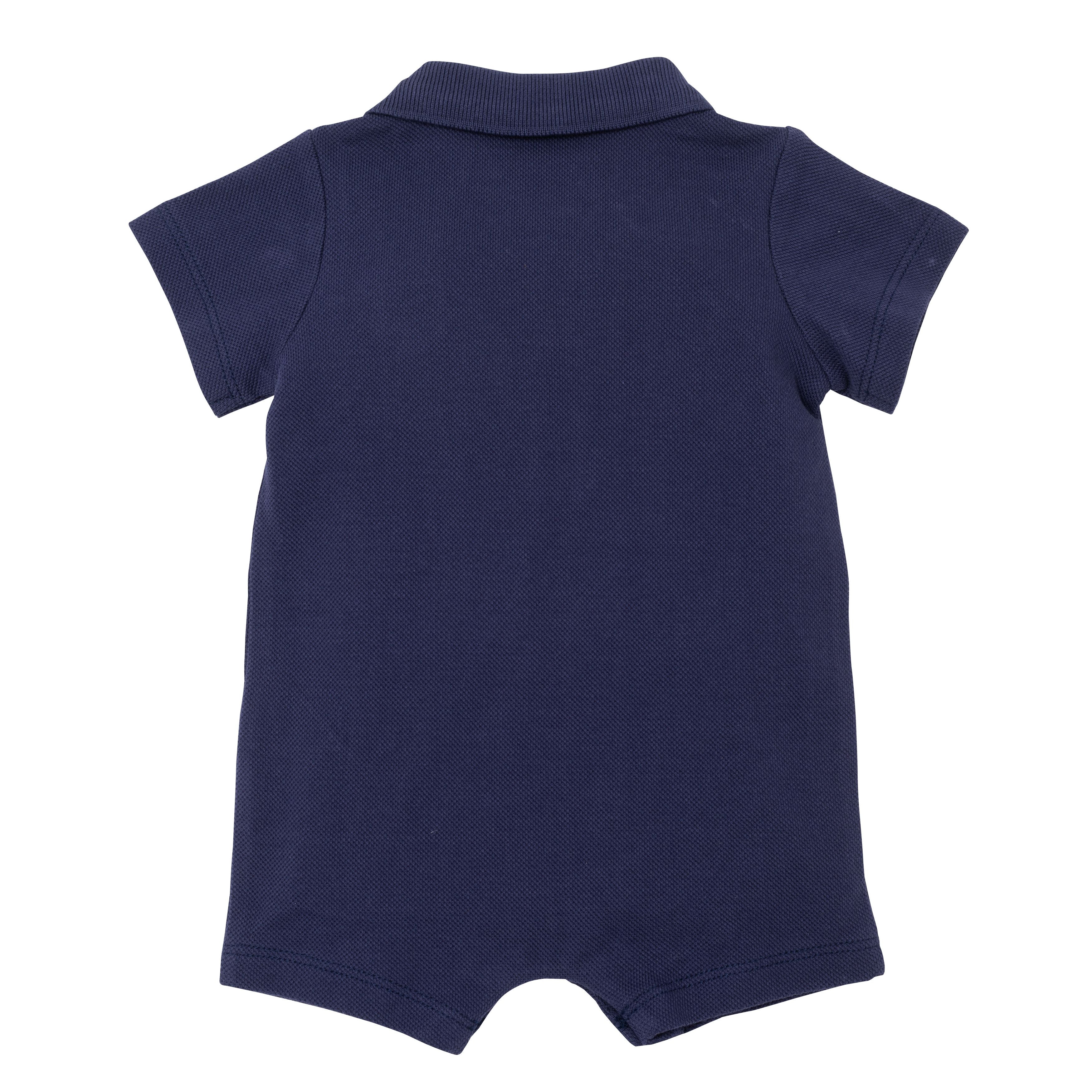 Baby Boys Navy Cotton Babysuit