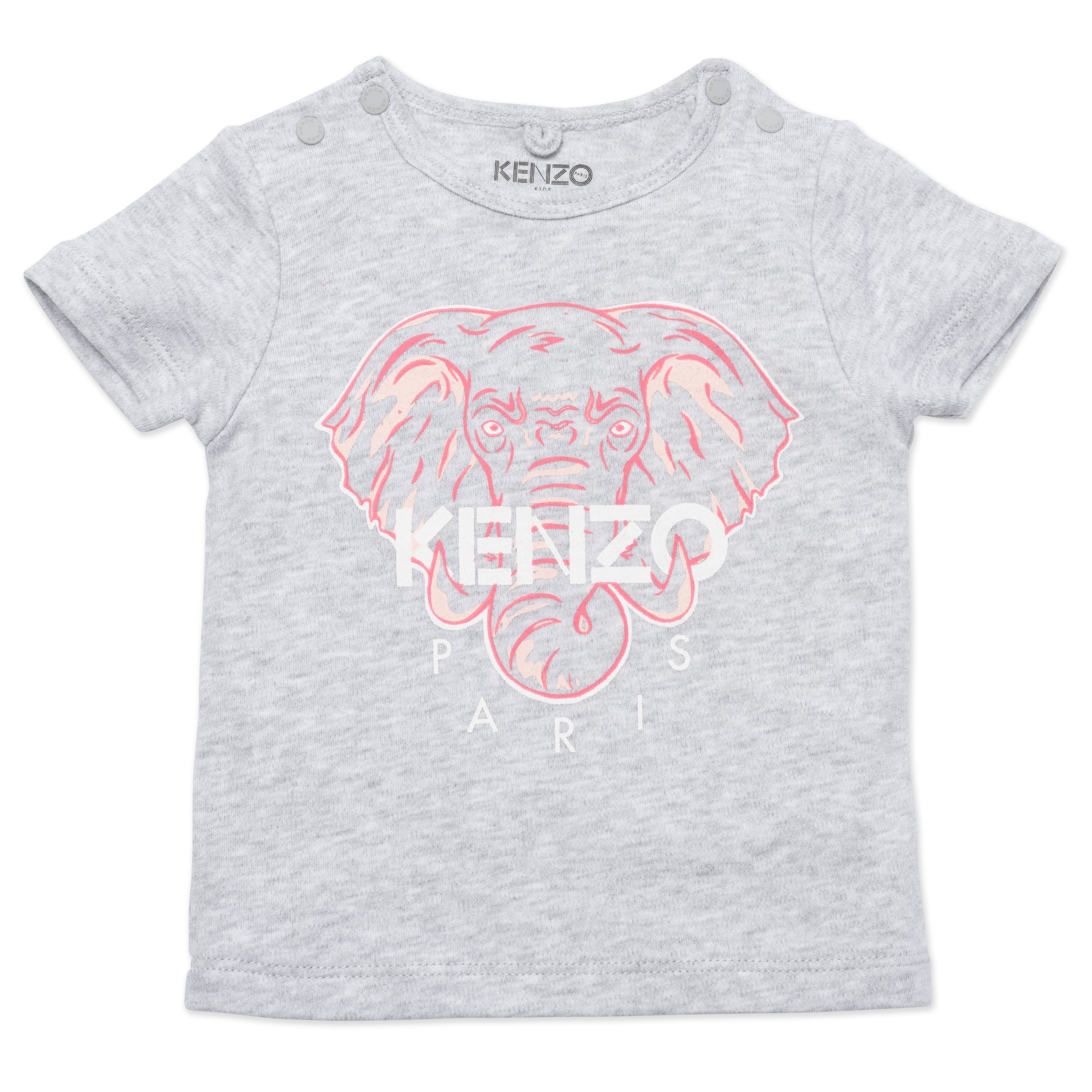 Baby Girls Grey Elephant Cotton T-Shirt