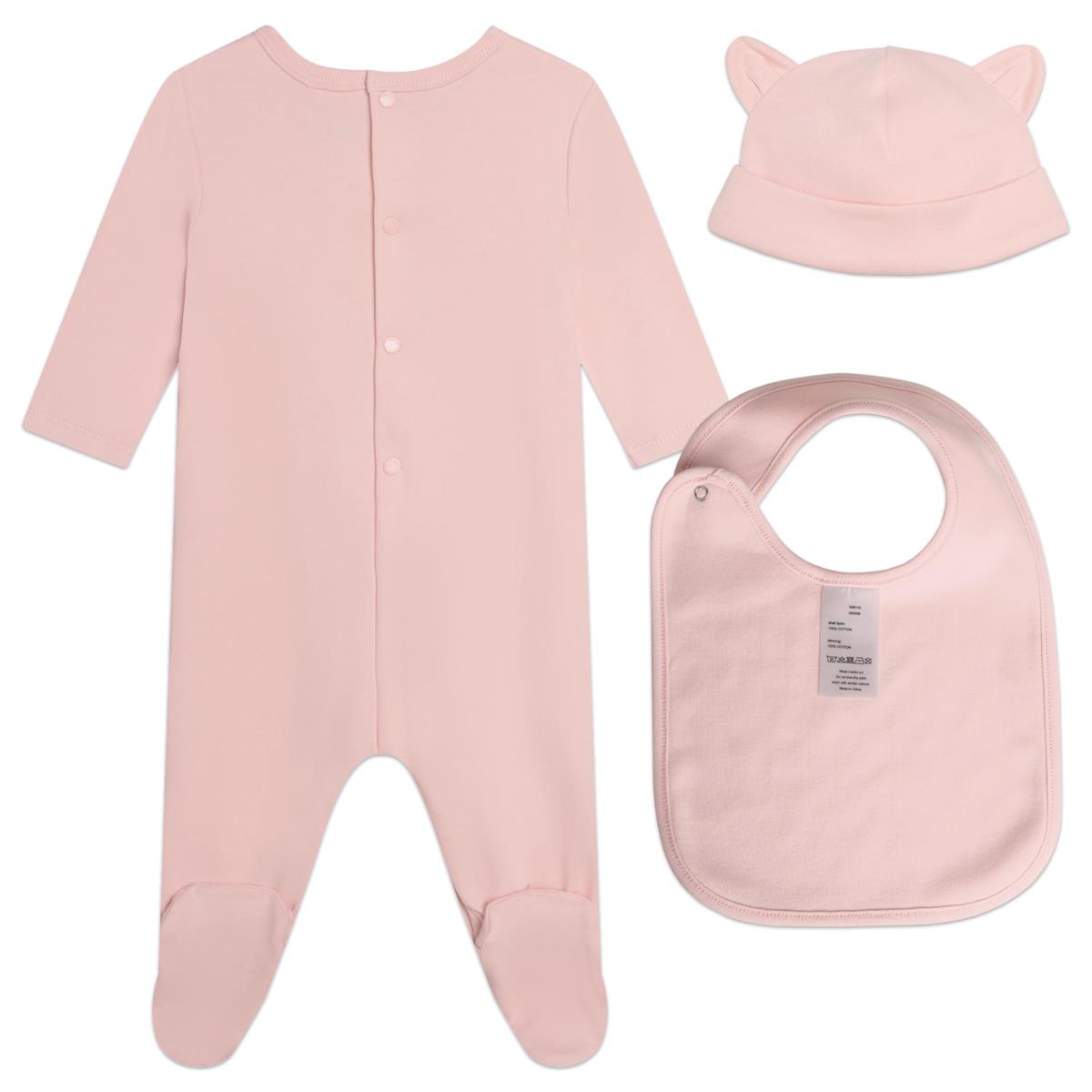 Baby Girls Pink Logo Babysuit Set