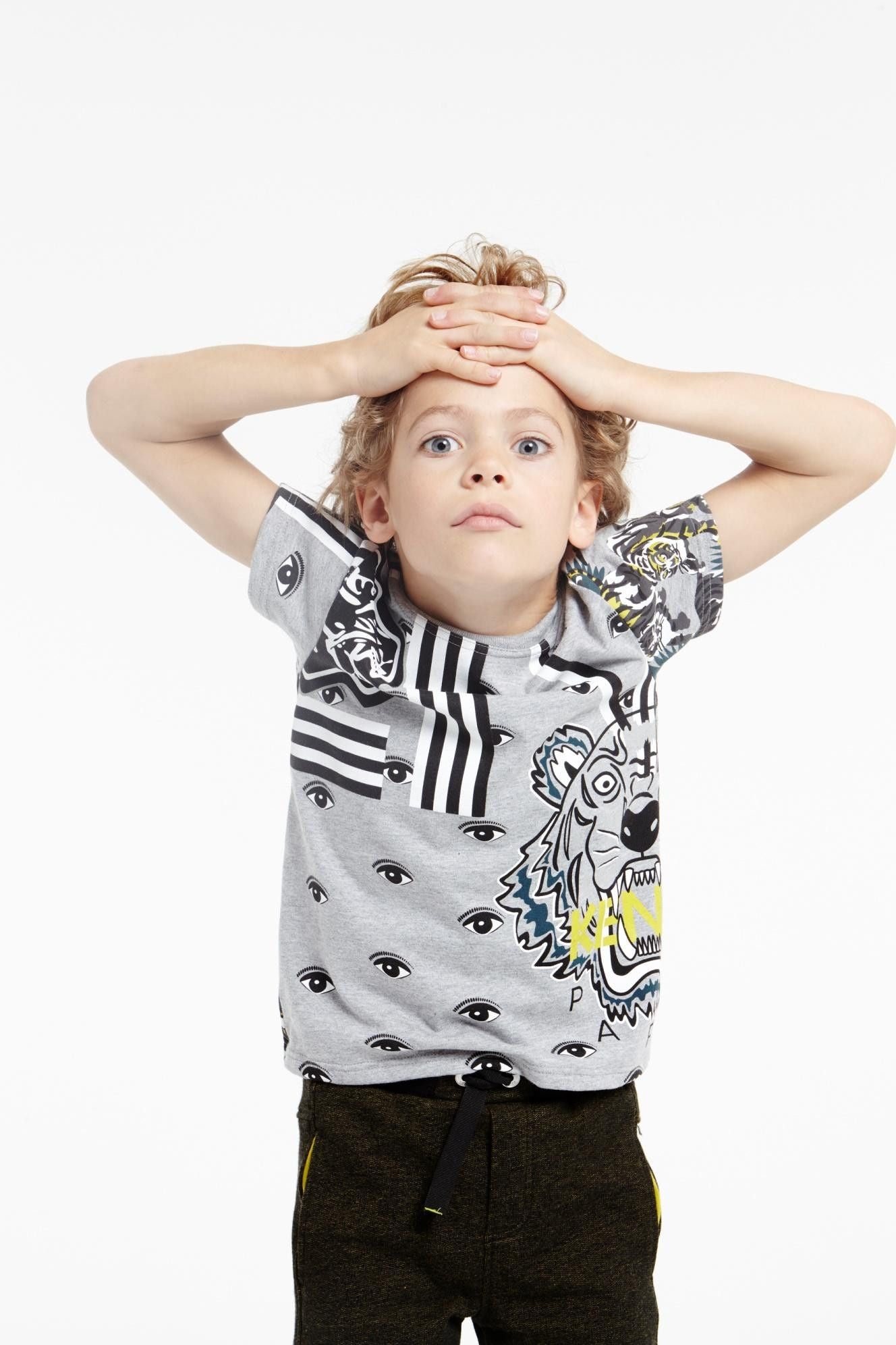 Boys White&Navy Blue Multi-Icones Printed Cotton T-Shirt - CÉMAROSE | Children's Fashion Store - 2