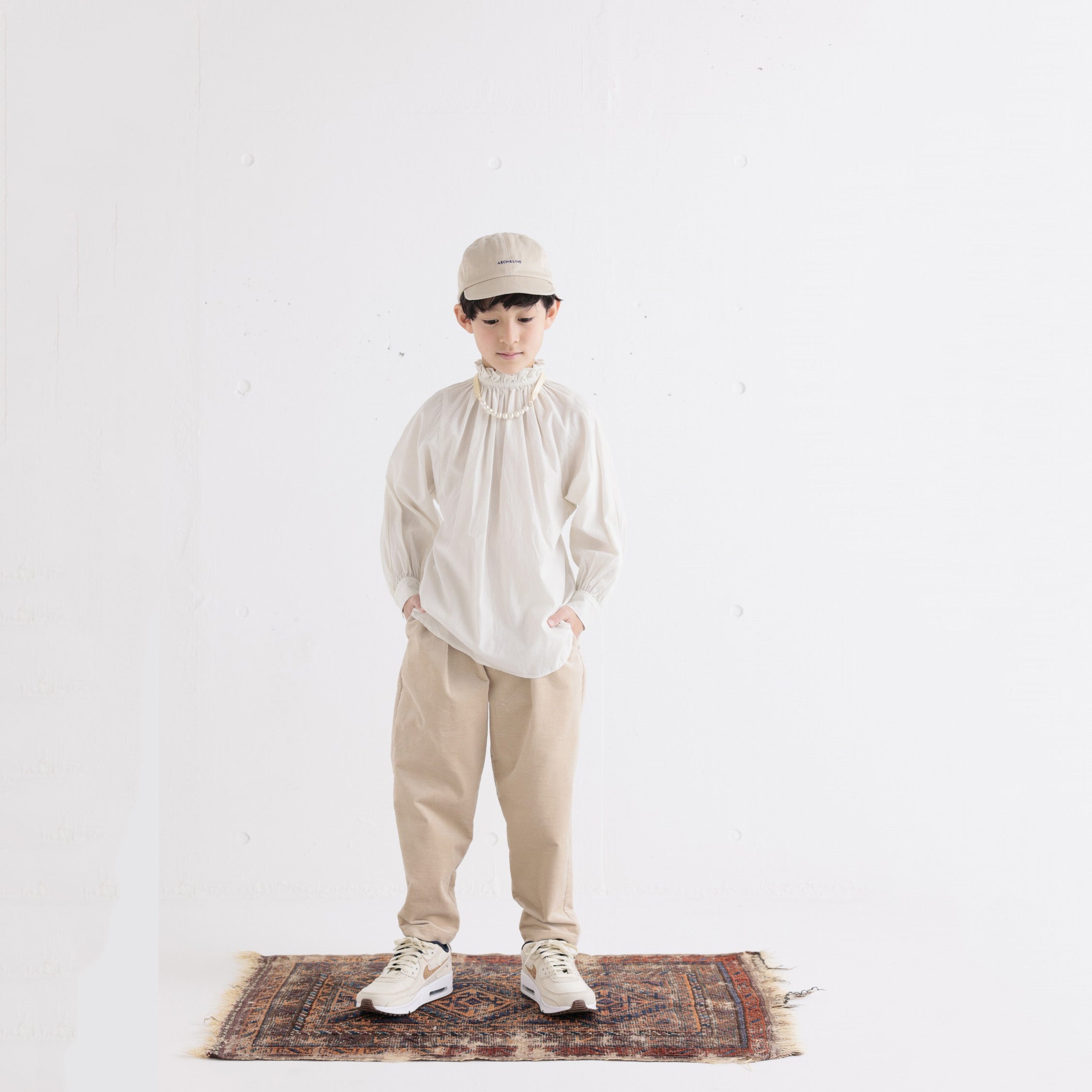 Boys & Girls Beige Logo Cap